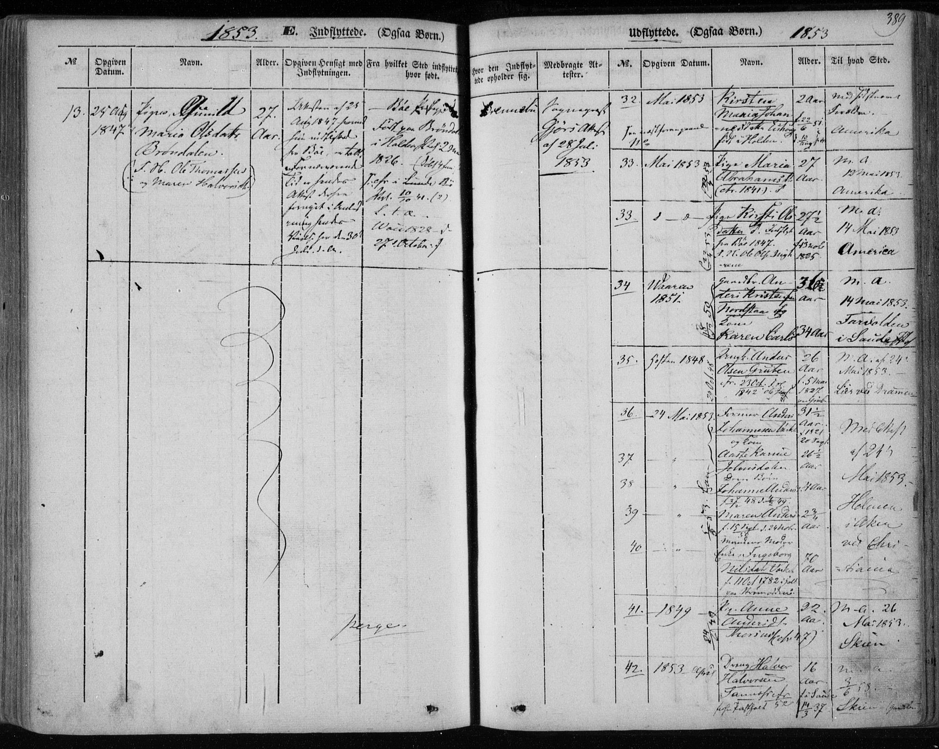 Holla kirkebøker, AV/SAKO-A-272/F/Fa/L0005: Parish register (official) no. 5, 1849-1860, p. 389