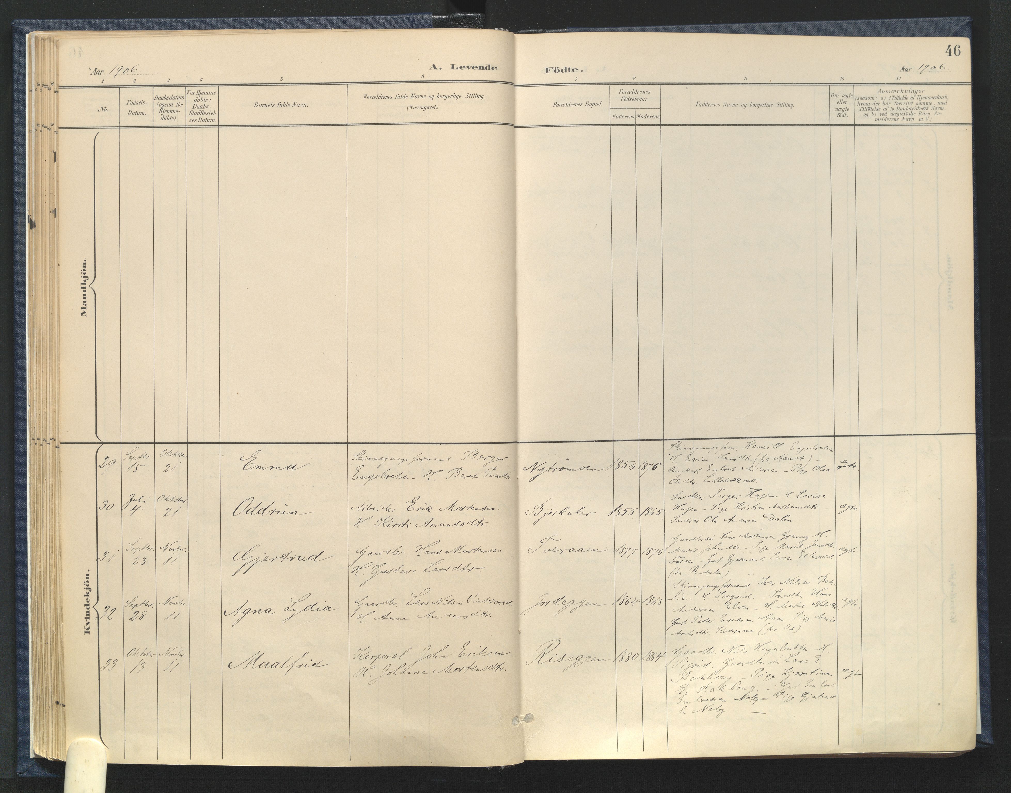 Tynset prestekontor, AV/SAH-PREST-058/H/Ha/Haa/L0025: Parish register (official) no. 25, 1900-1914, p. 46