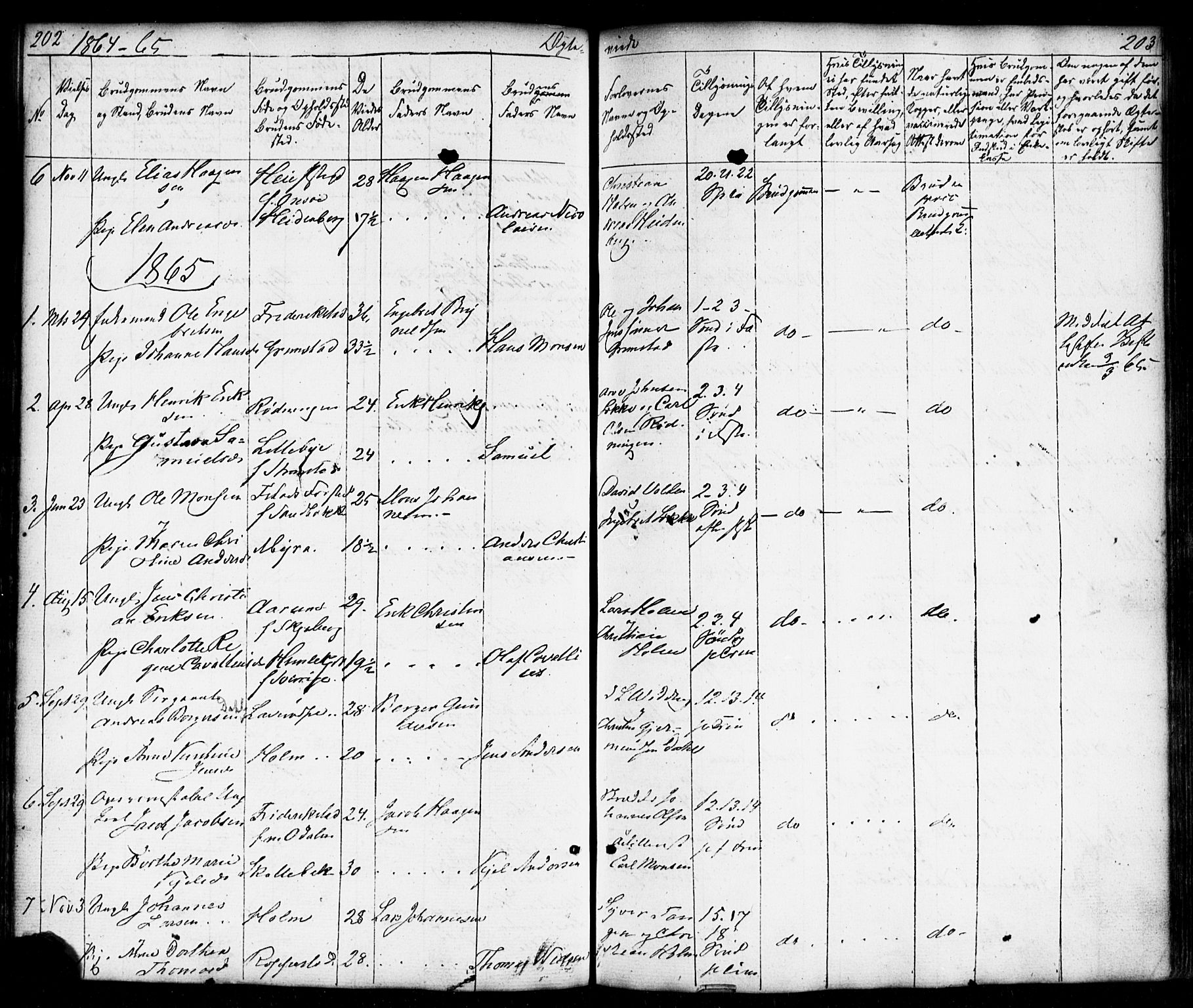 Borge prestekontor Kirkebøker, AV/SAO-A-10903/F/Fb/L0002: Parish register (official) no. II 2, 1853-1877, p. 202-203