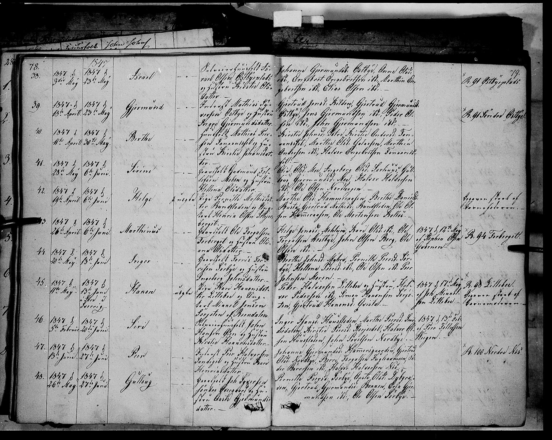 Trysil prestekontor, AV/SAH-PREST-046/H/Ha/Haa/L0004: Parish register (official) no. 4 /1, 1842-1850, p. 78-79