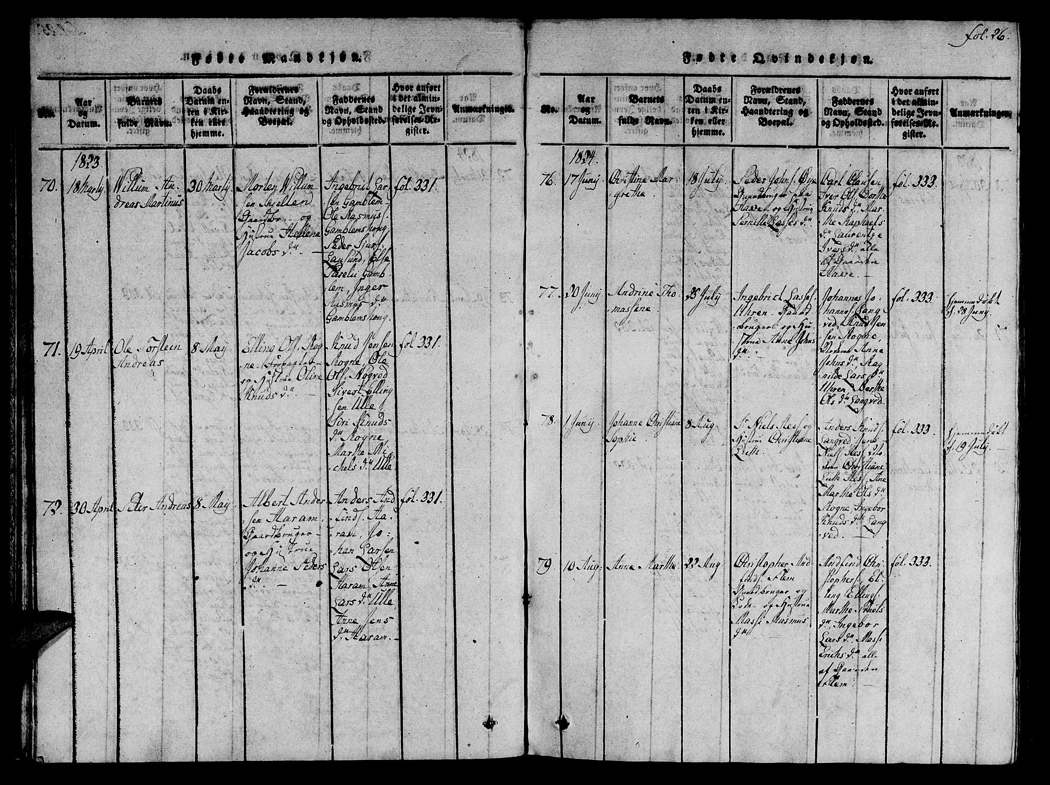 Ministerialprotokoller, klokkerbøker og fødselsregistre - Møre og Romsdal, SAT/A-1454/536/L0495: Parish register (official) no. 536A04, 1818-1847, p. 26