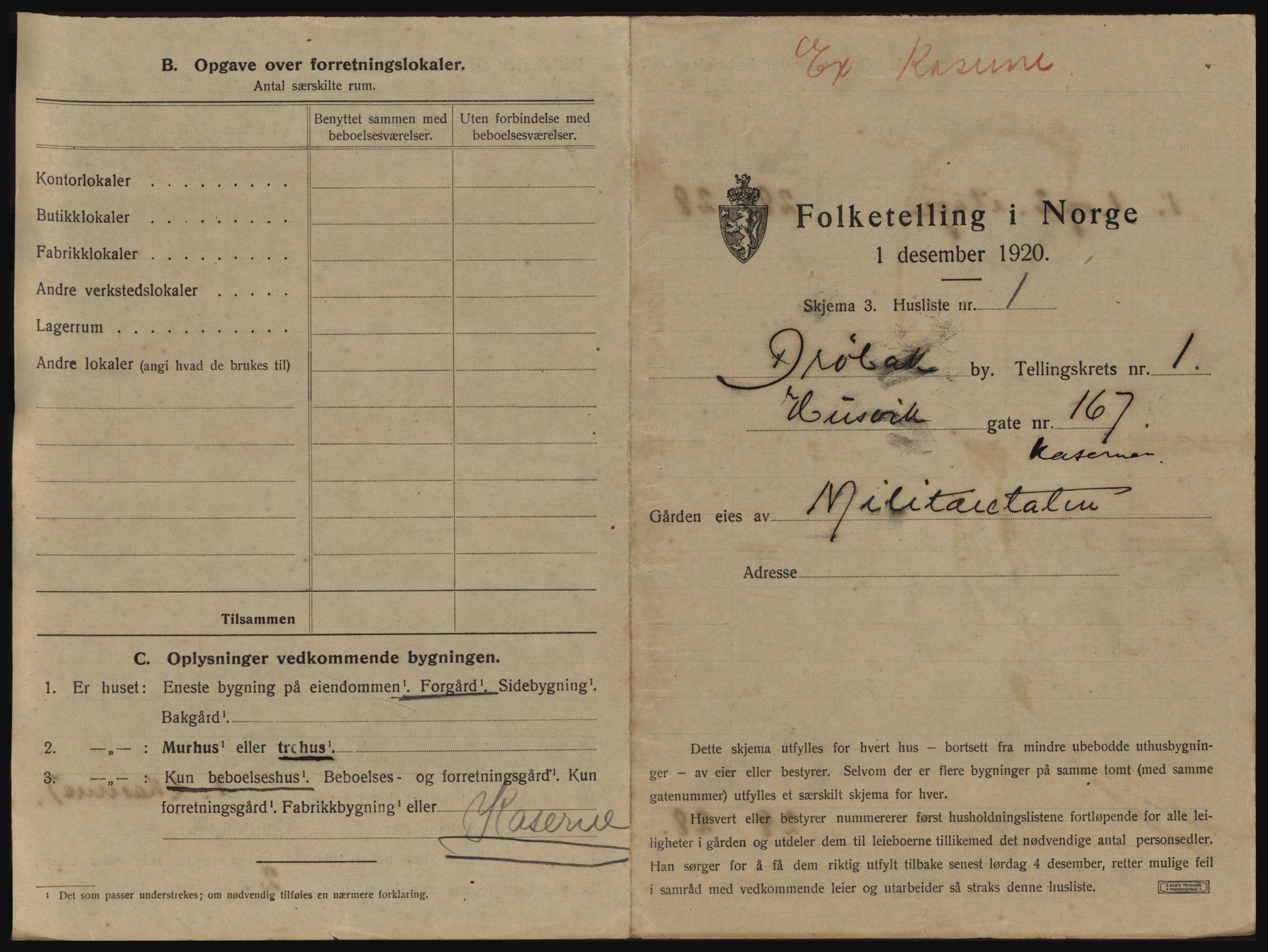 SAO, 1920 census for Drøbak, 1920, p. 37