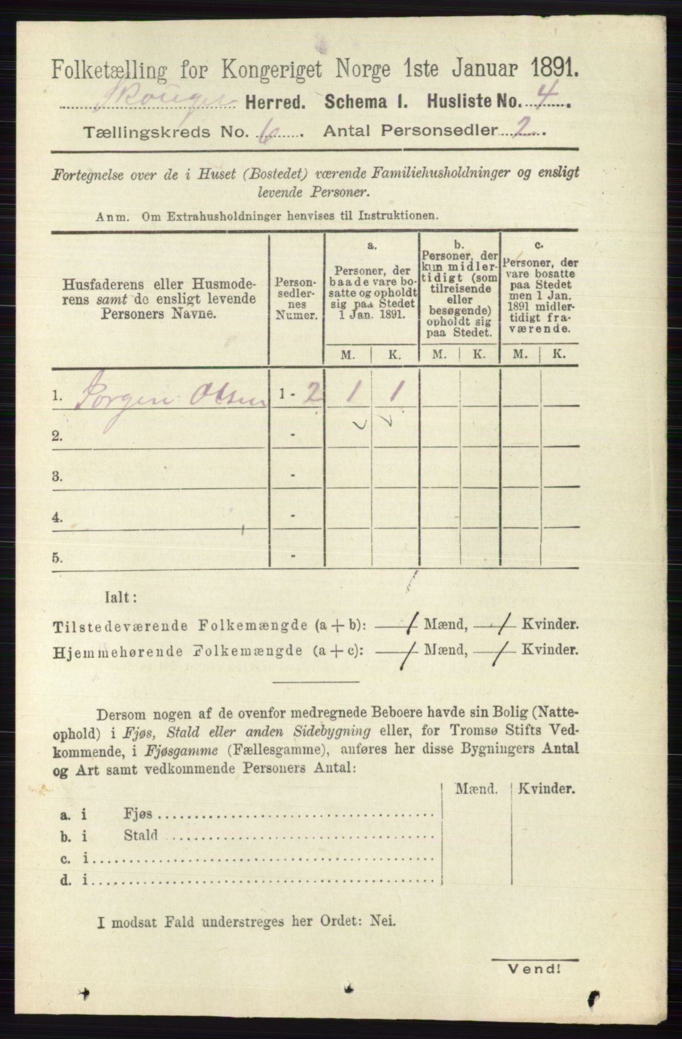 RA, 1891 census for 0712 Skoger, 1891, p. 3703