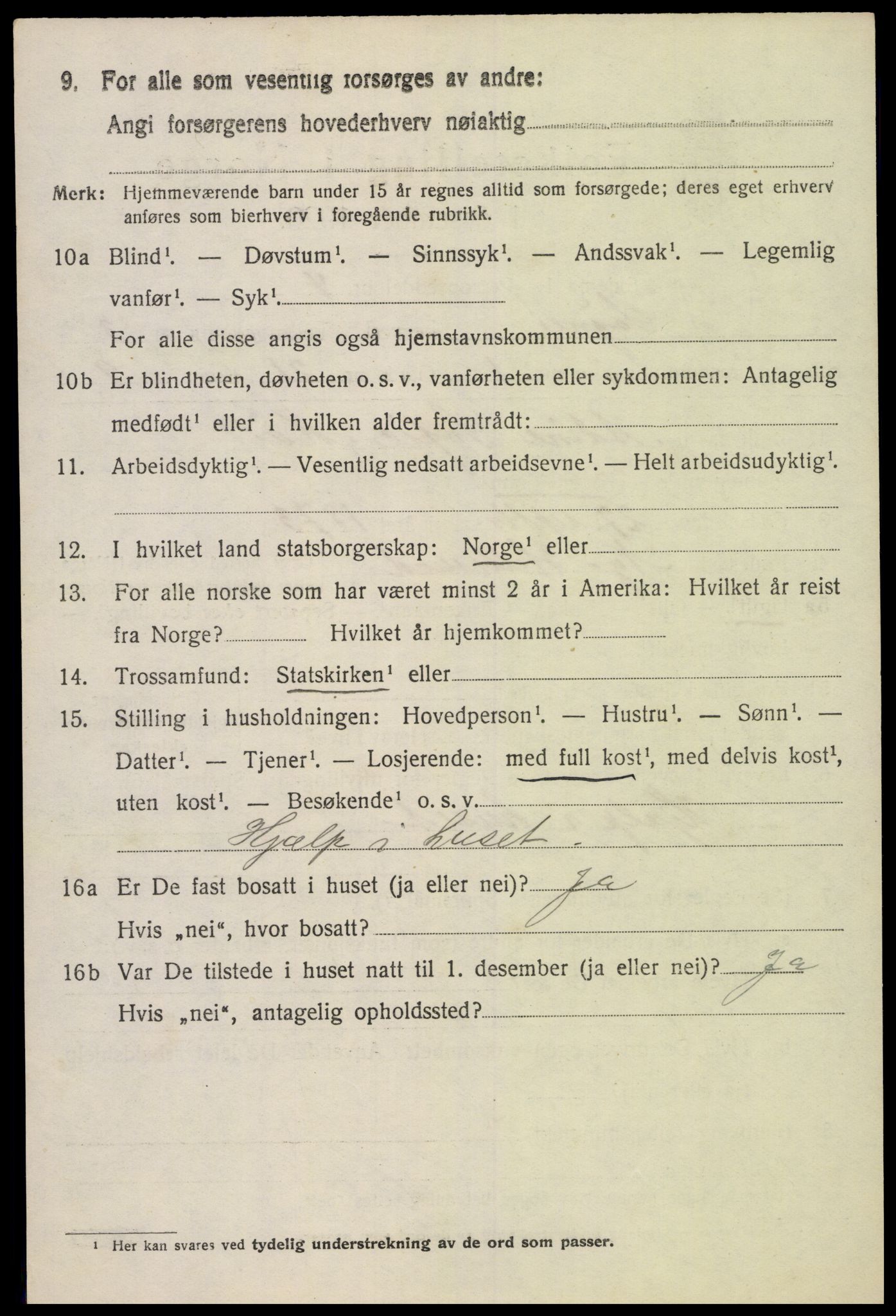 SAK, 1920 census for Søgne, 1920, p. 1648