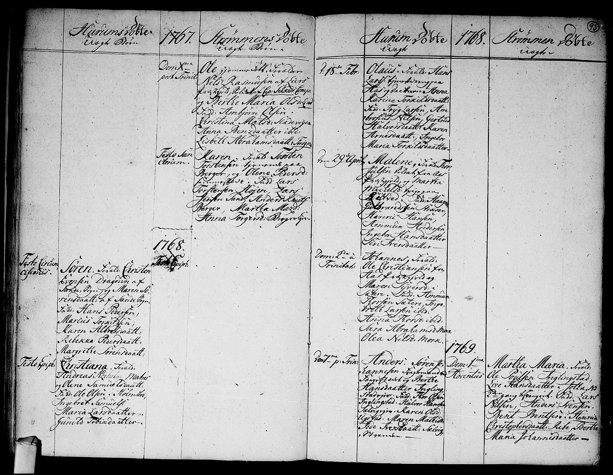 Hurum kirkebøker, SAKO/A-229/F/Fa/L0006: Parish register (official) no. 6, 1756-1770, p. 93