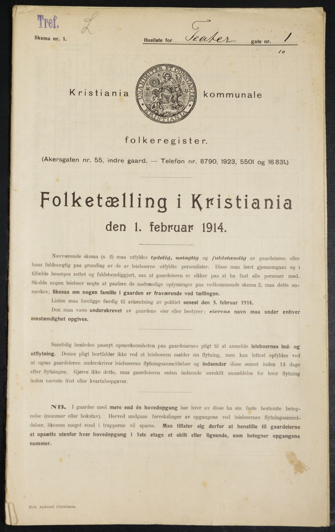 OBA, Municipal Census 1914 for Kristiania, 1914, p. 107723