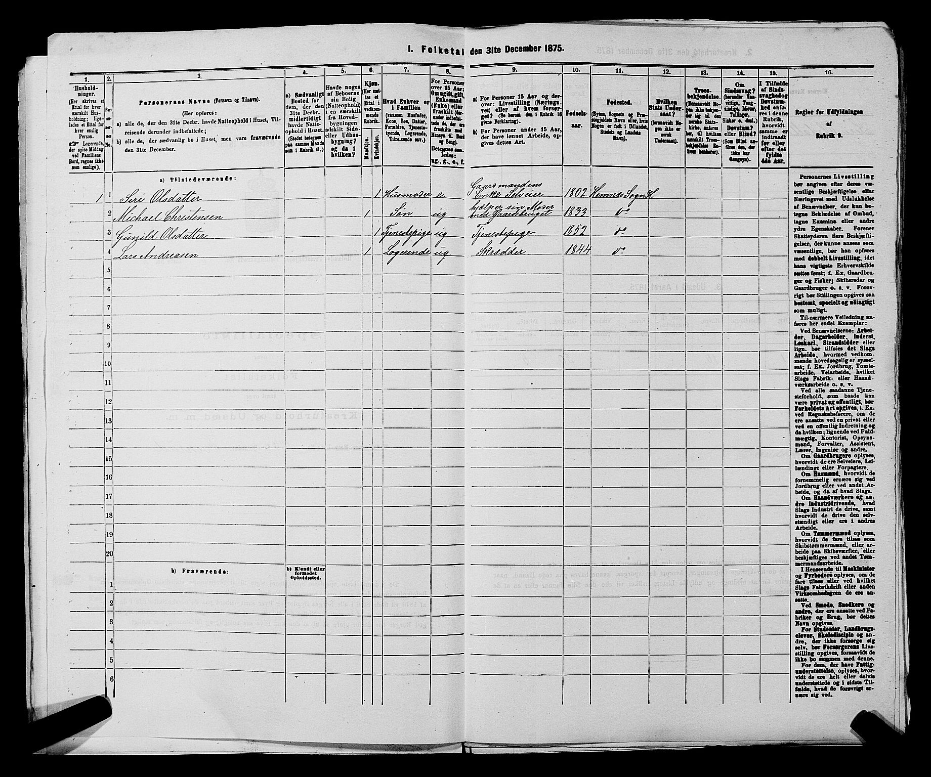 RA, 1875 census for 0221P Høland, 1875, p. 1081