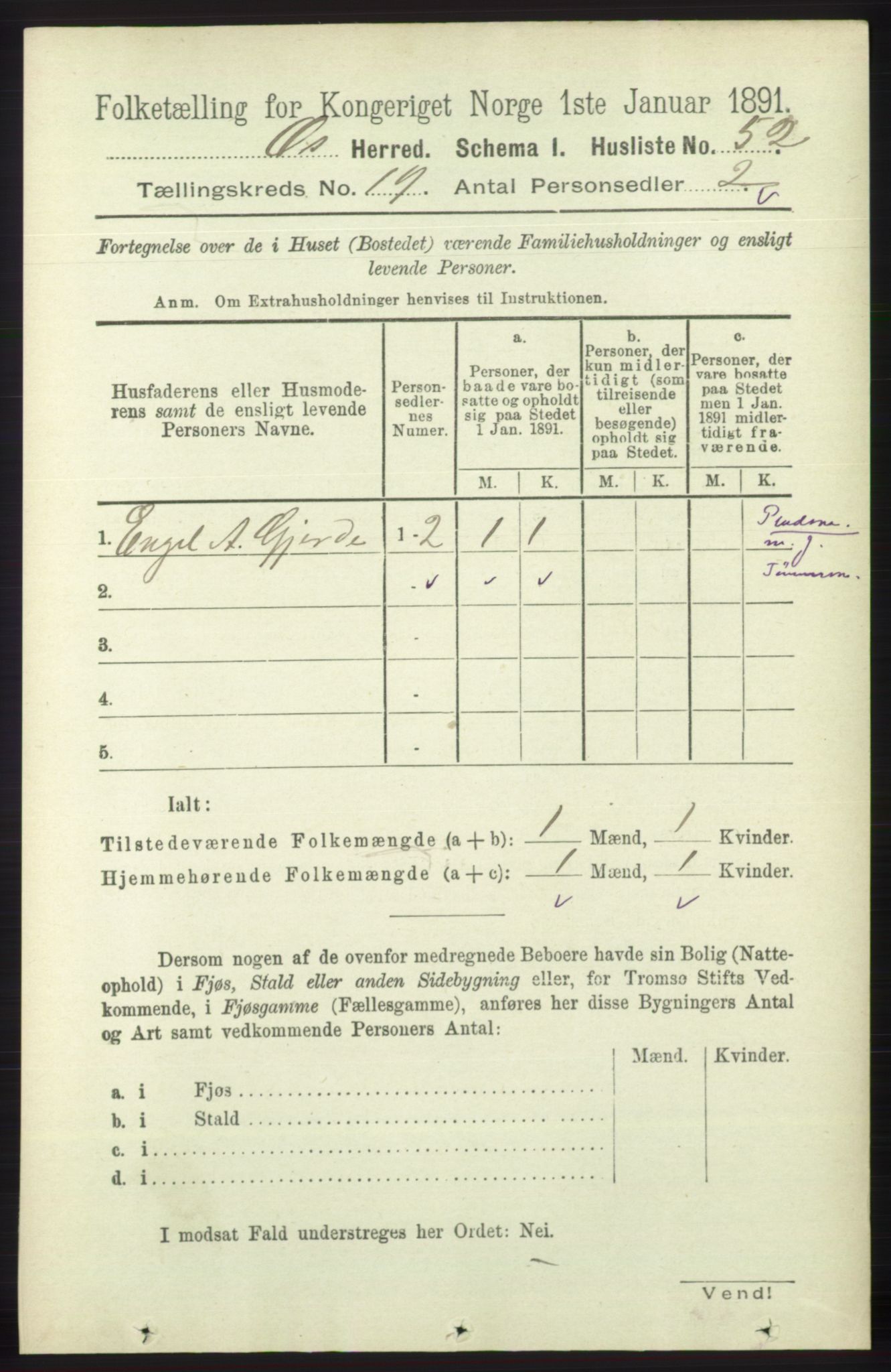 RA, 1891 census for 1243 Os, 1891, p. 4170