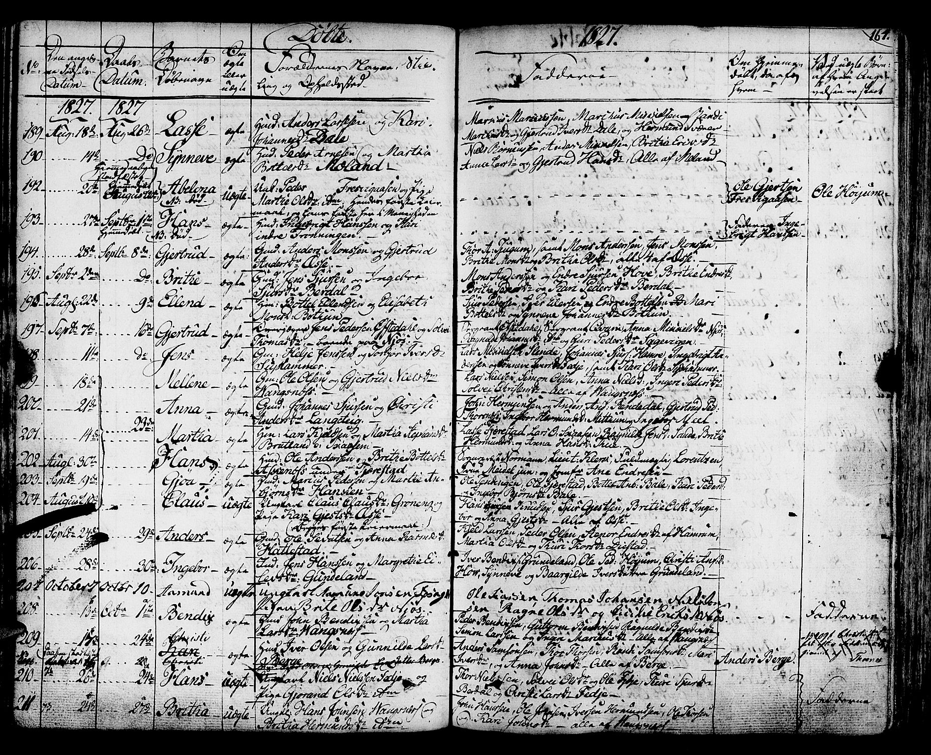 Leikanger sokneprestembete, AV/SAB-A-81001/H/Haa/Haaa/L0006: Parish register (official) no. A 6, 1810-1838, p. 164