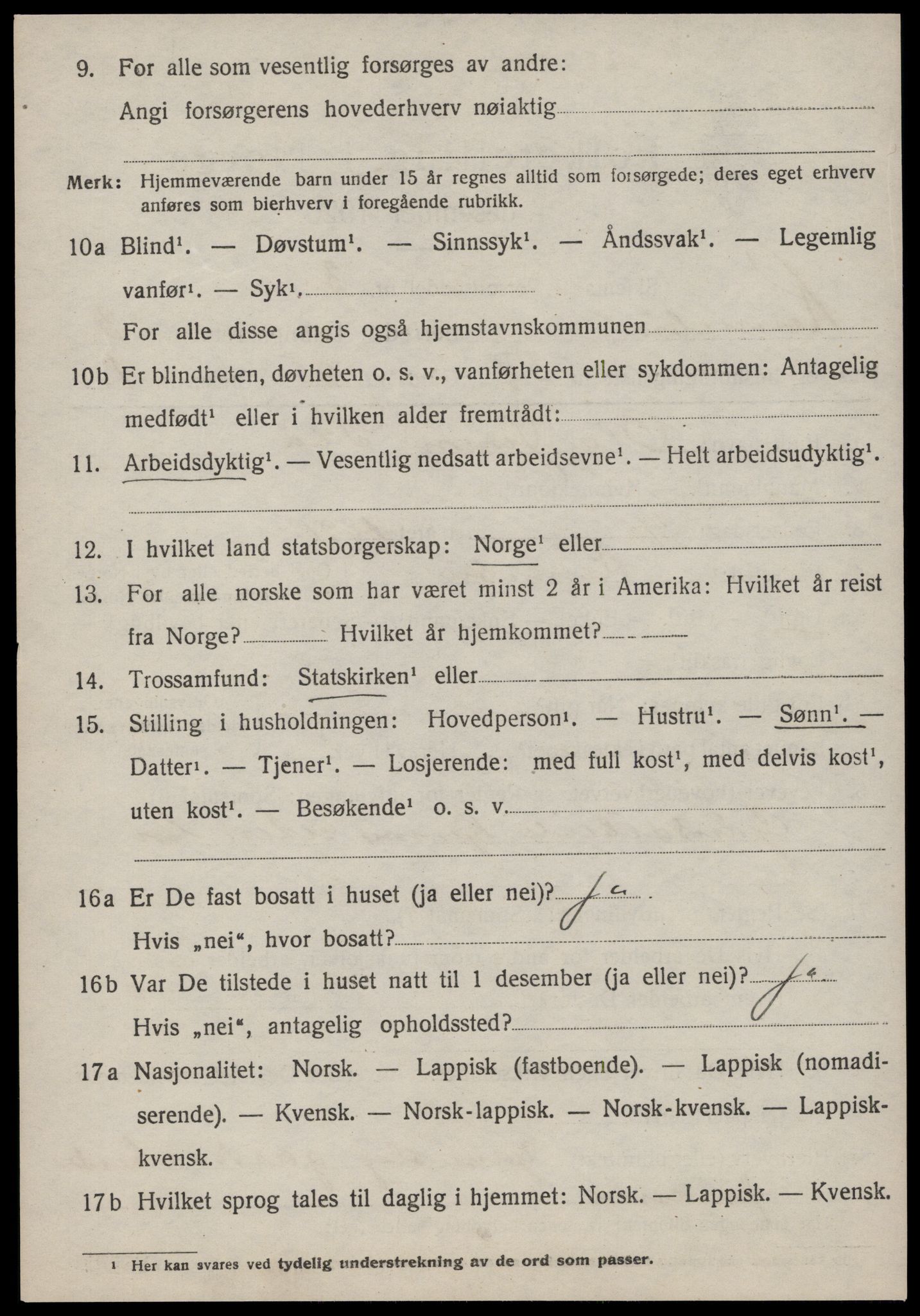 SAT, 1920 census for Rennebu, 1920, p. 2525