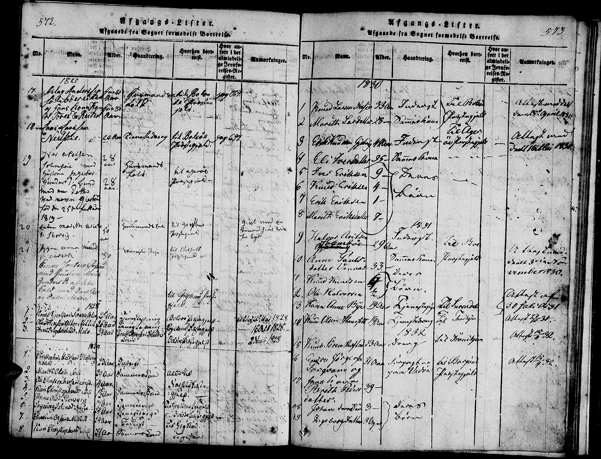 Ministerialprotokoller, klokkerbøker og fødselsregistre - Møre og Romsdal, AV/SAT-A-1454/547/L0602: Parish register (official) no. 547A04, 1818-1845, p. 572-573