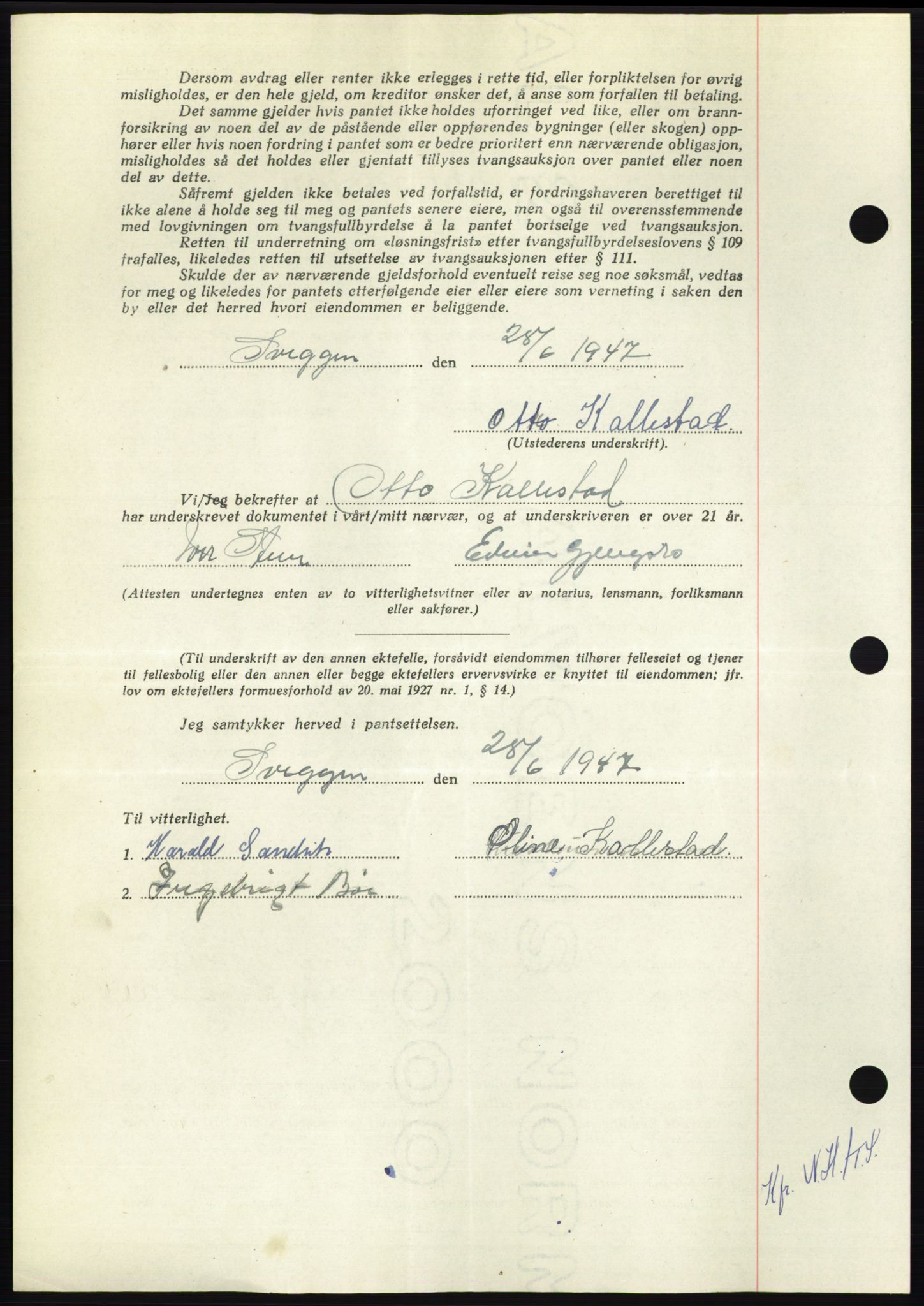 Nordmøre sorenskriveri, AV/SAT-A-4132/1/2/2Ca: Mortgage book no. B96, 1947-1947, Diary no: : 1936/1947