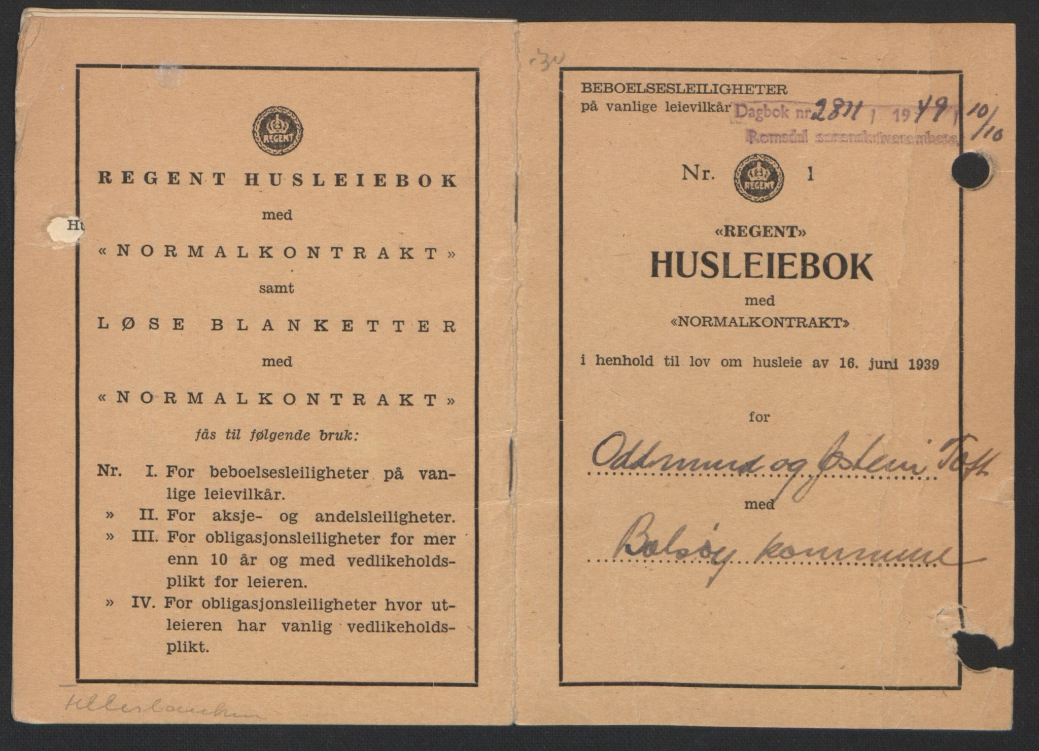 Romsdal sorenskriveri, AV/SAT-A-4149/1/2/2C: Mortgage book no. B5, 1949-1950, Diary no: : 2811/1949