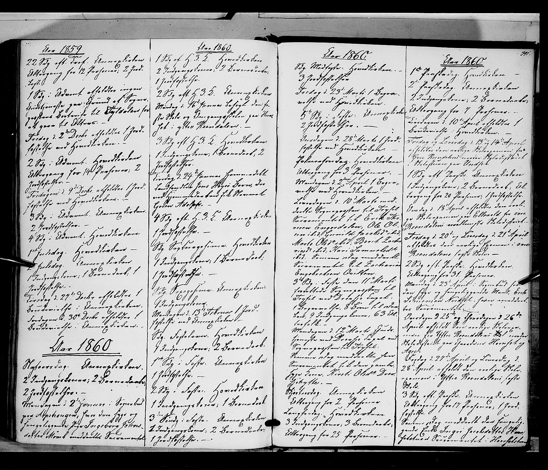 Rendalen prestekontor, SAH/PREST-054/H/Ha/Haa/L0005: Parish register (official) no. 5, 1853-1866, p. 391