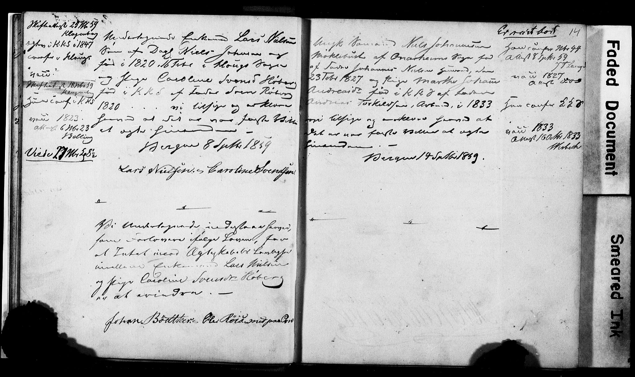 Korskirken sokneprestembete, AV/SAB-A-76101: Best man's statements no. II.5.2, 1859-1865, p. 14