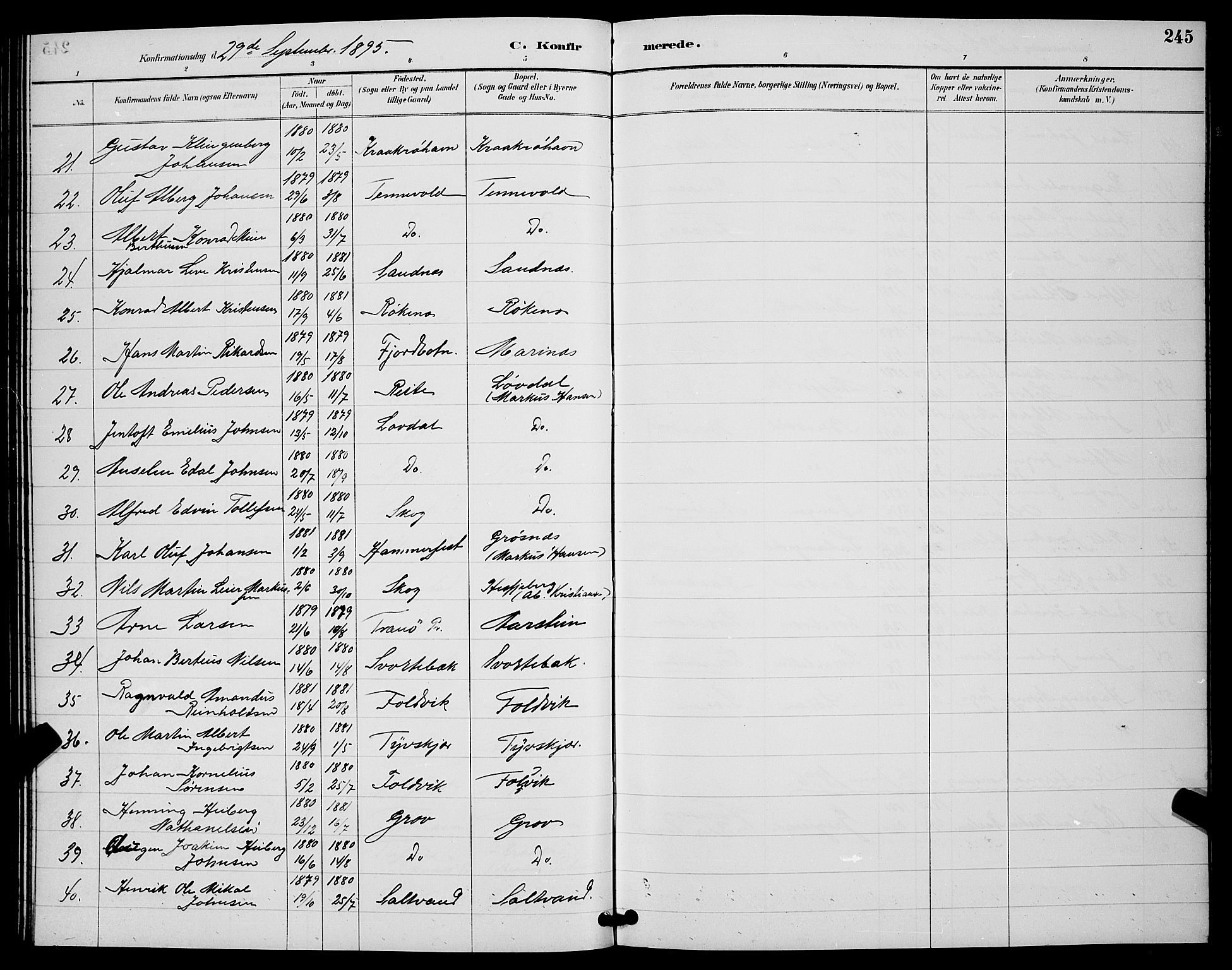 Ibestad sokneprestembete, AV/SATØ-S-0077/H/Ha/Hab/L0008klokker: Parish register (copy) no. 8, 1890-1903, p. 245