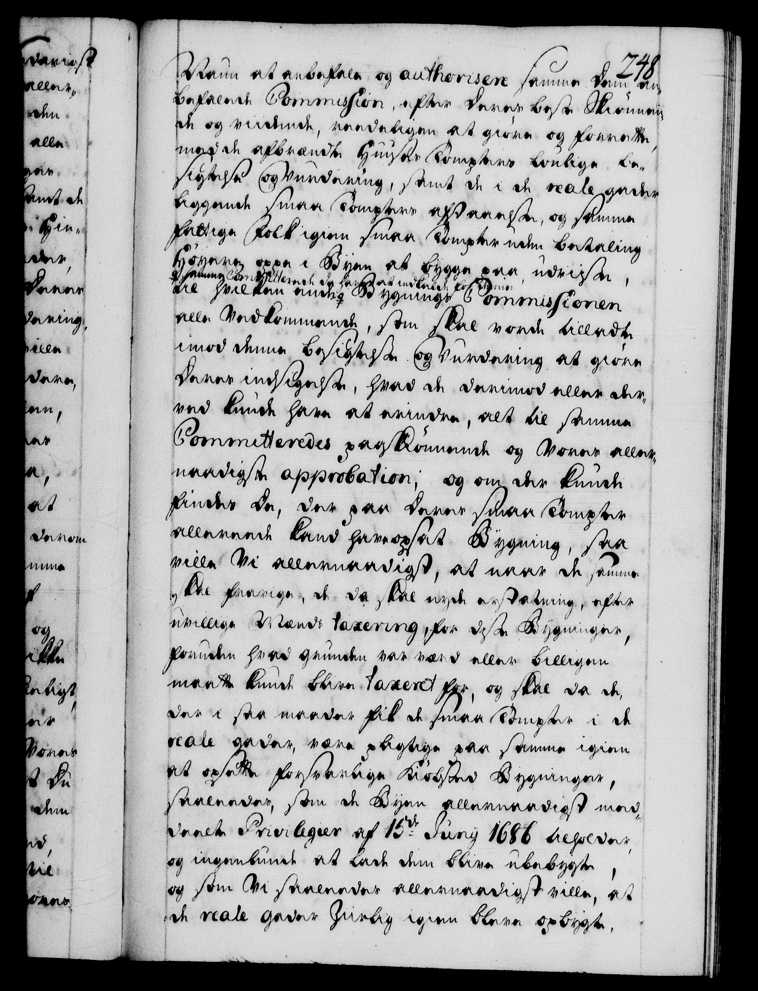 Danske Kanselli 1572-1799, AV/RA-EA-3023/F/Fc/Fca/Fcab/L0026: Norske tegnelser, 1734-1735, p. 248a