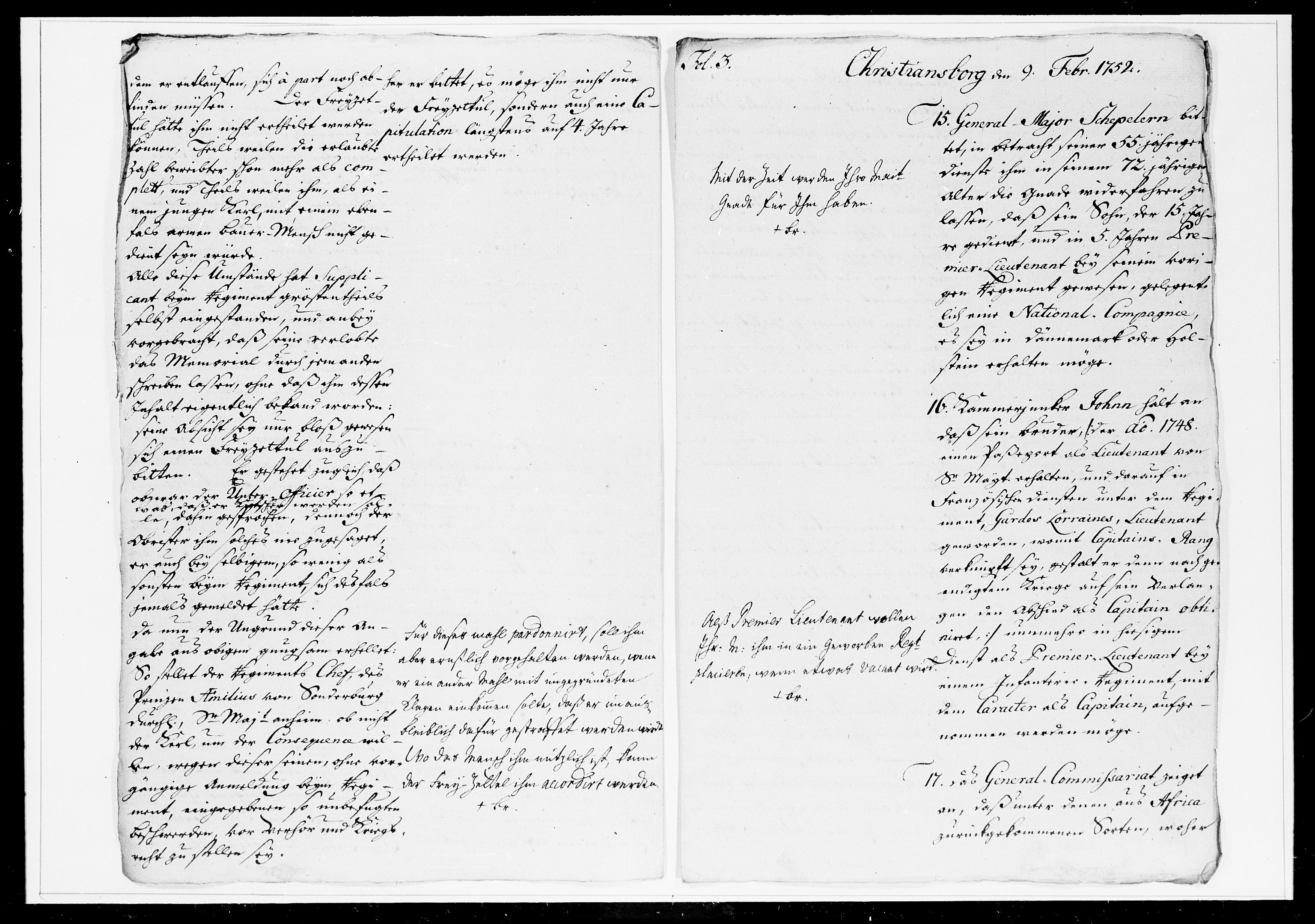 Krigskollegiet, Krigskancelliet, DRA/A-0006/-/1233-1240: Refererede sager, 1752, p. 25