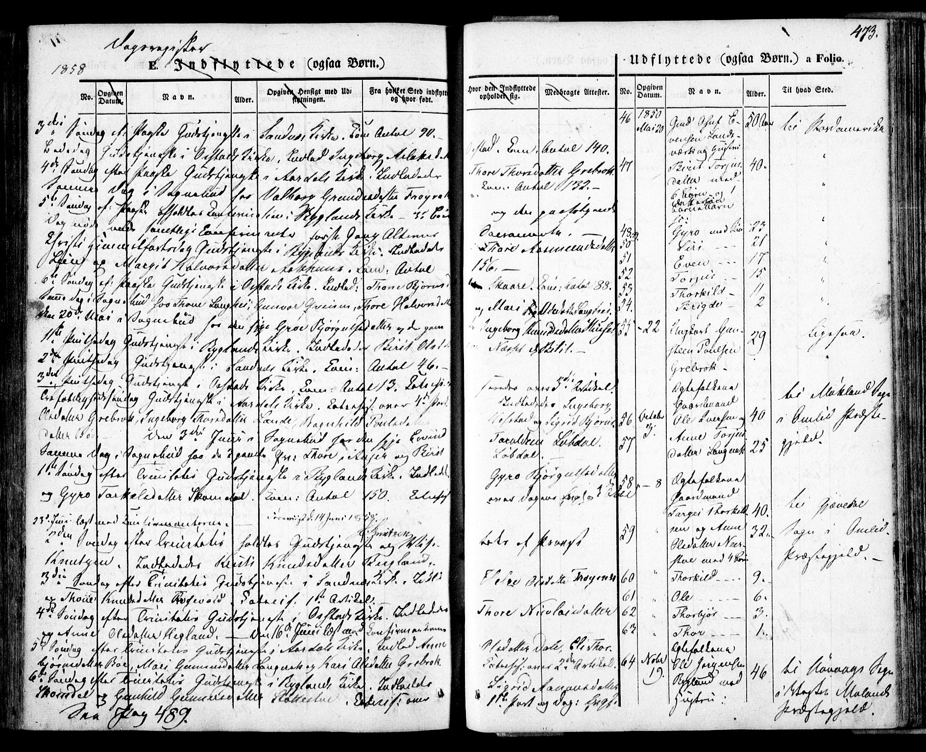 Bygland sokneprestkontor, SAK/1111-0006/F/Fa/Fab/L0004: Parish register (official) no. A 4, 1842-1858, p. 473