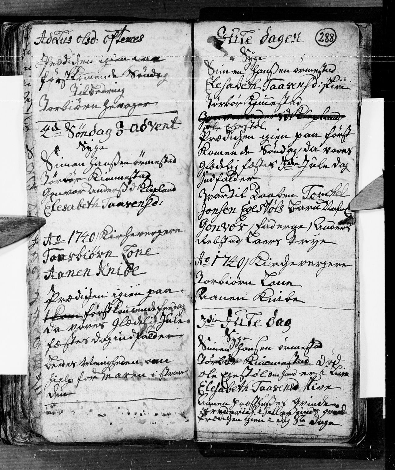 Søgne sokneprestkontor, AV/SAK-1111-0037/F/Fa/Fab/L0001: Parish register (official) no. A 1, 1716-1740, p. 288