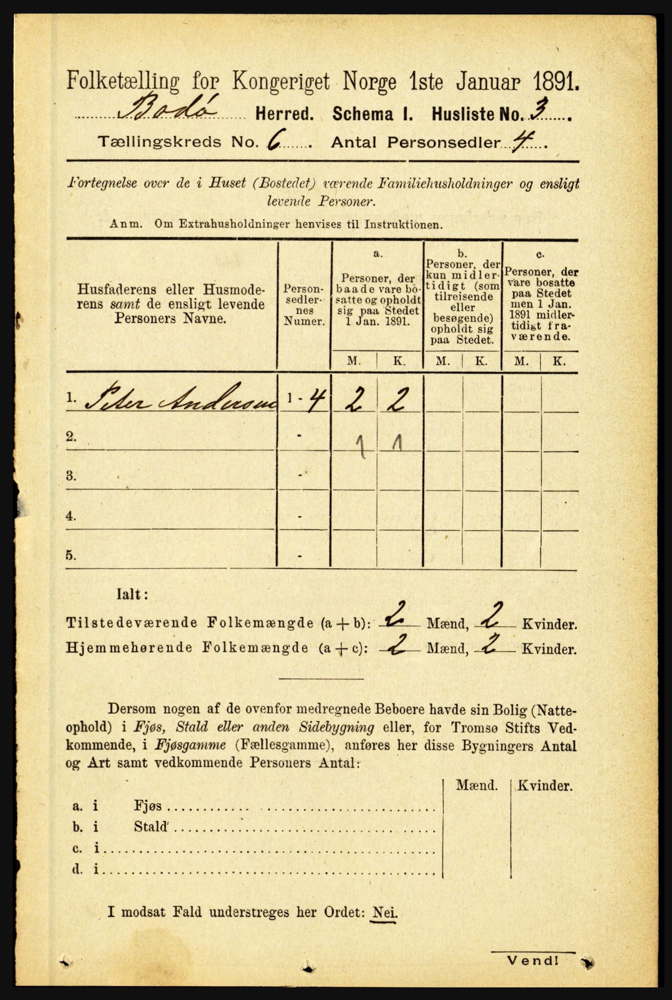 RA, 1891 census for 1843 Bodø, 1891, p. 3832