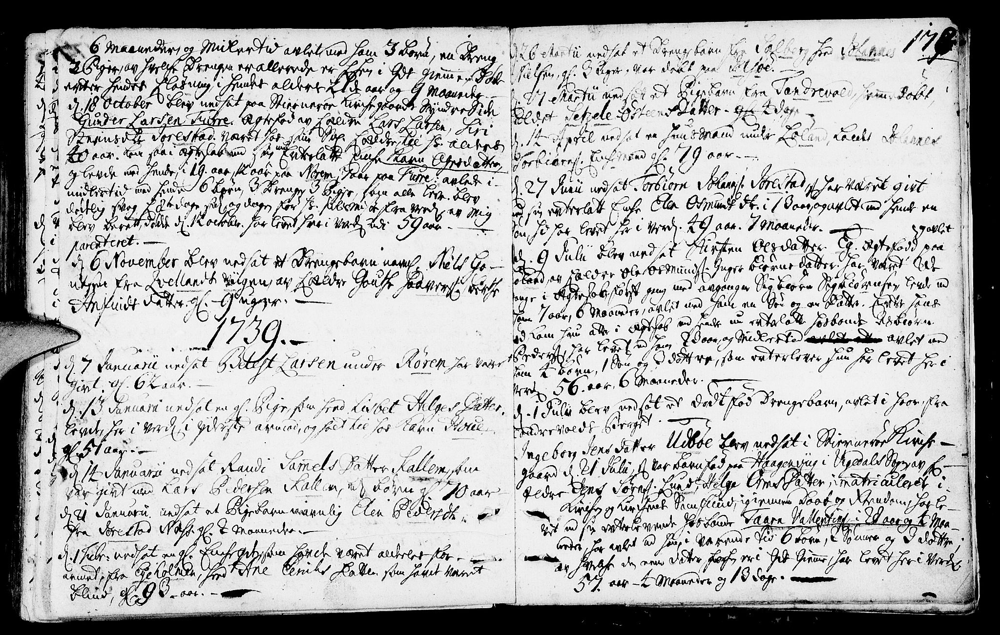 Nedstrand sokneprestkontor, SAST/A-101841/01/IV: Parish register (official) no. A 1 /2, 1724-1740, p. 178