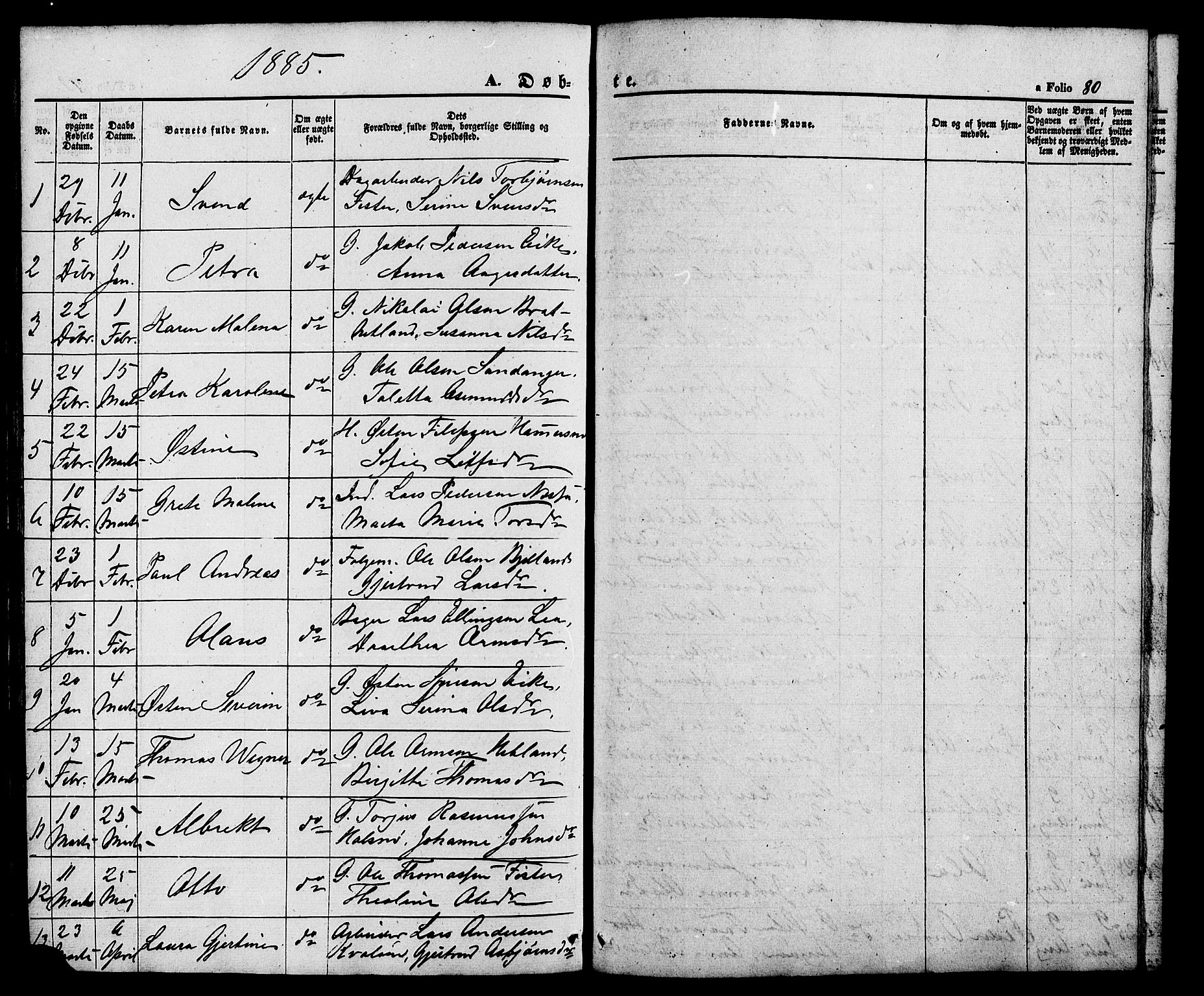 Hjelmeland sokneprestkontor, SAST/A-101843/01/V/L0005: Parish register (copy) no. B 5, 1853-1892, p. 80