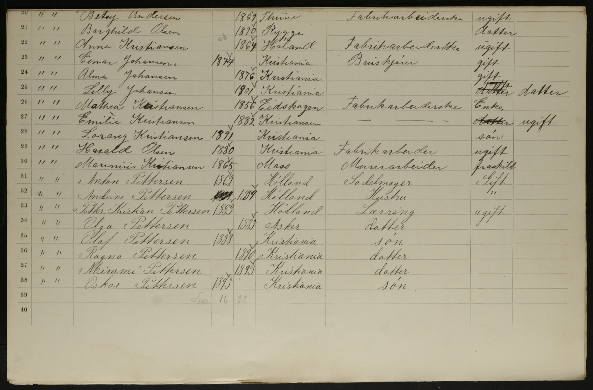 OBA, Municipal Census 1901 for Kristiania, 1901, p. 6461