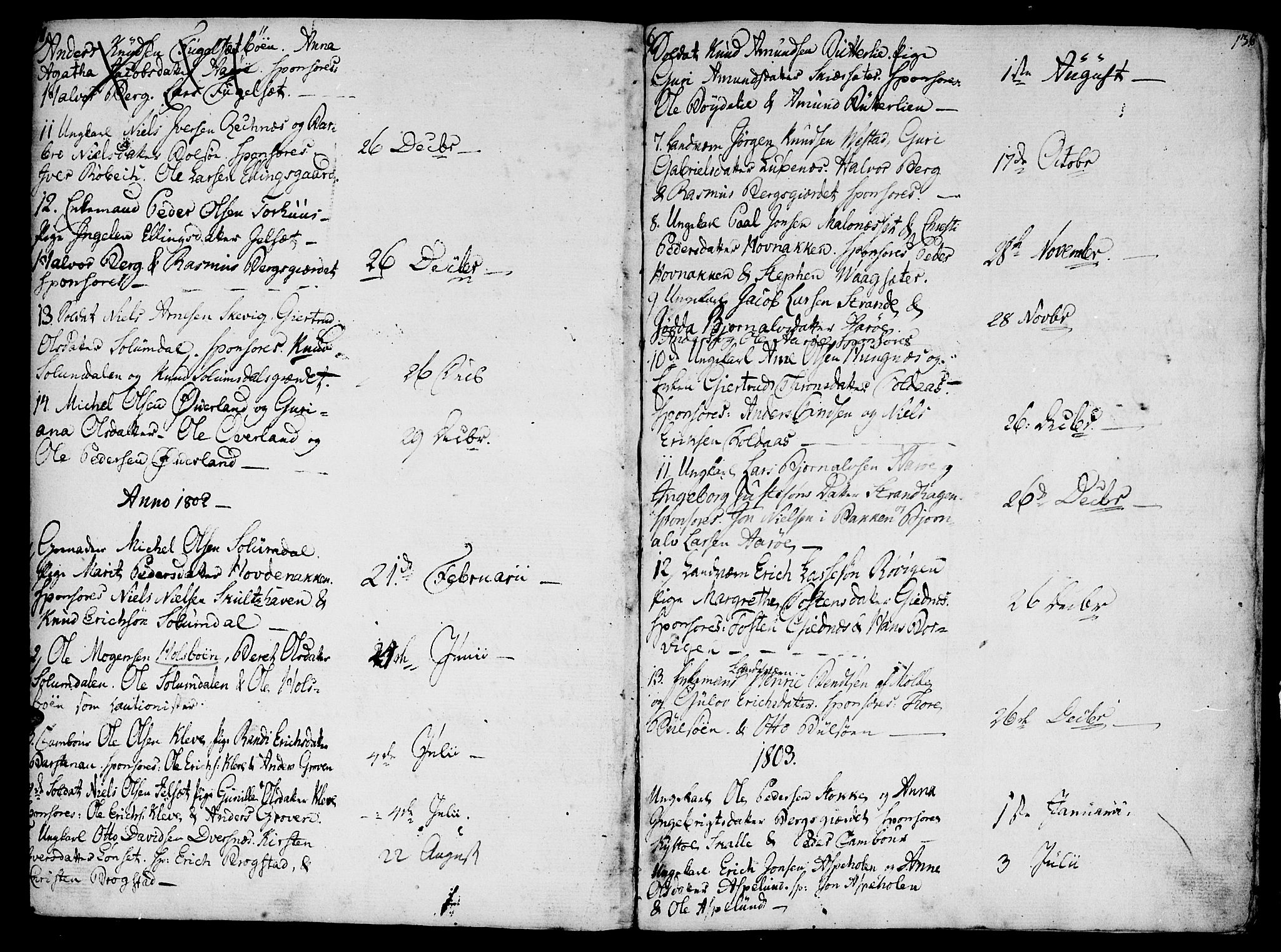 Ministerialprotokoller, klokkerbøker og fødselsregistre - Møre og Romsdal, AV/SAT-A-1454/555/L0650: Parish register (official) no. 555A02 /2, 1798-1821, p. 136