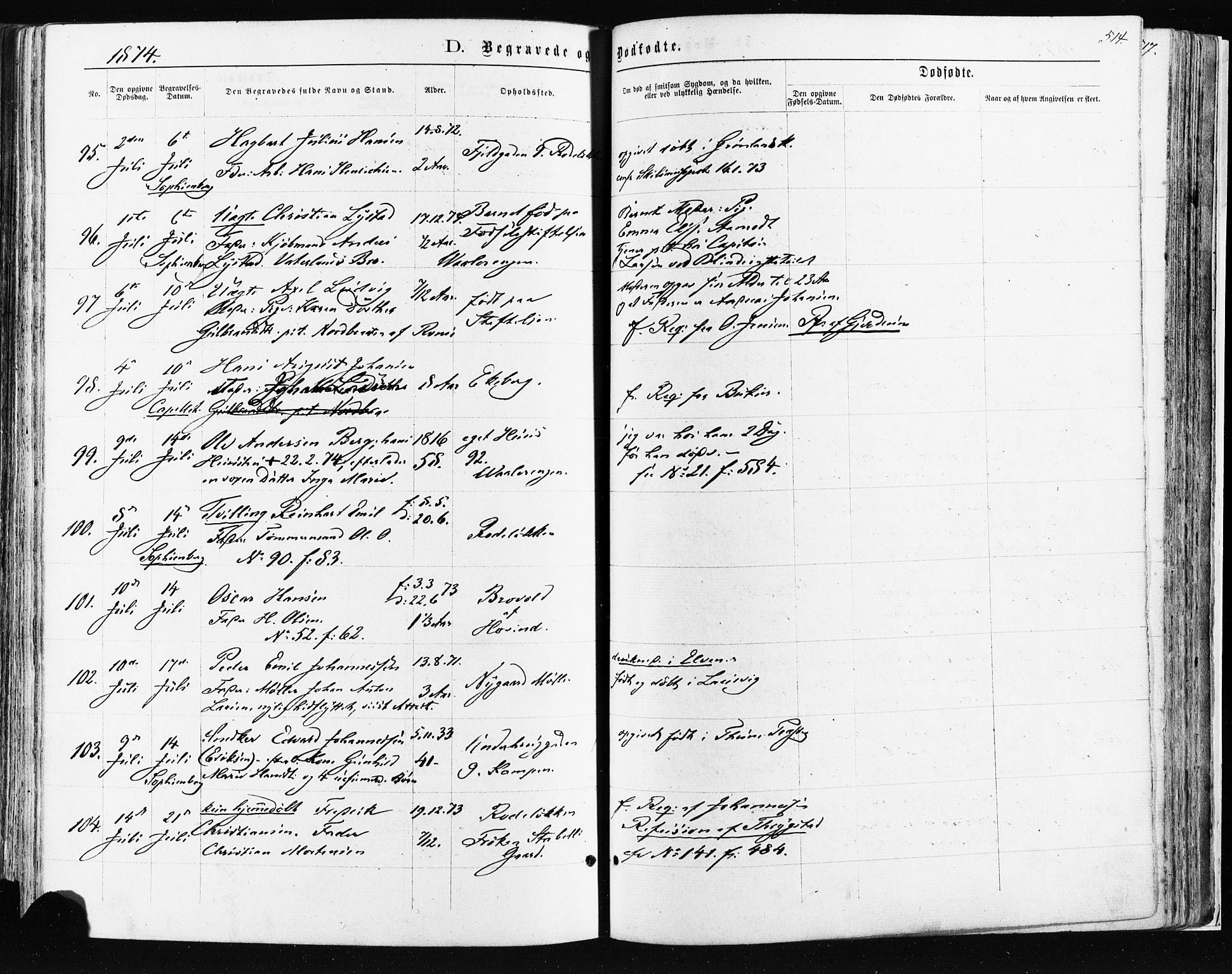 Østre Aker prestekontor Kirkebøker, AV/SAO-A-10840/F/Fa/L0003: Parish register (official) no. I 3, 1869-1875, p. 514