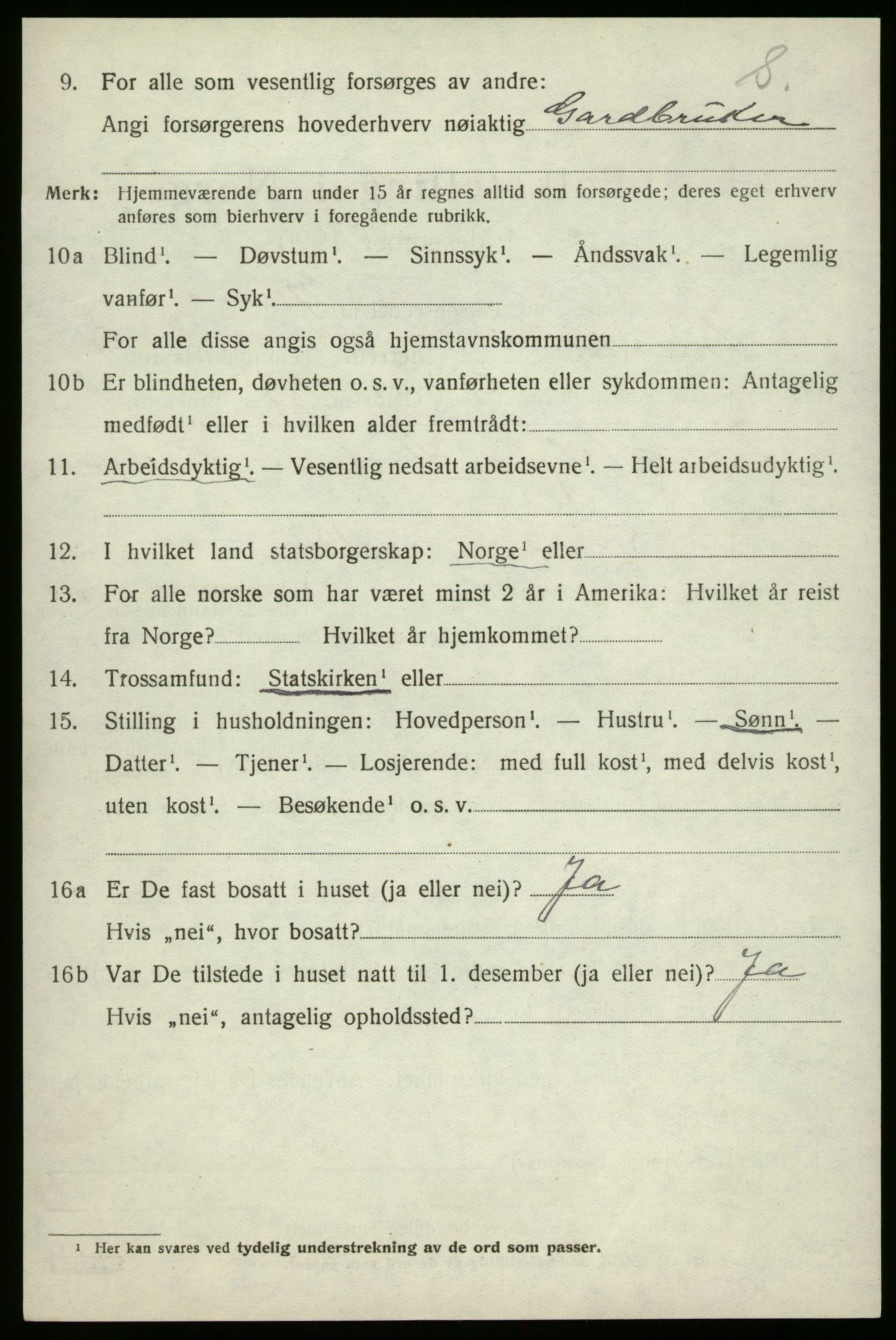 SAB, 1920 census for Innvik, 1920, p. 4026