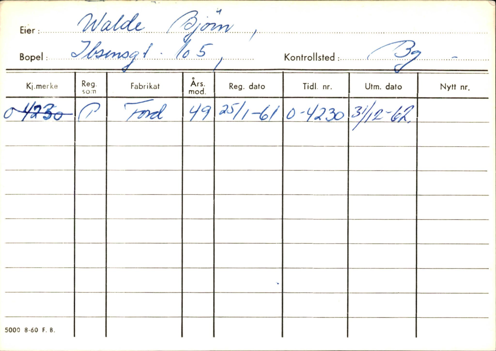 Statens vegvesen, Hordaland vegkontor, AV/SAB-A-5201/2/Hb/L0037: O-eierkort W-P, 1920-1971, p. 26