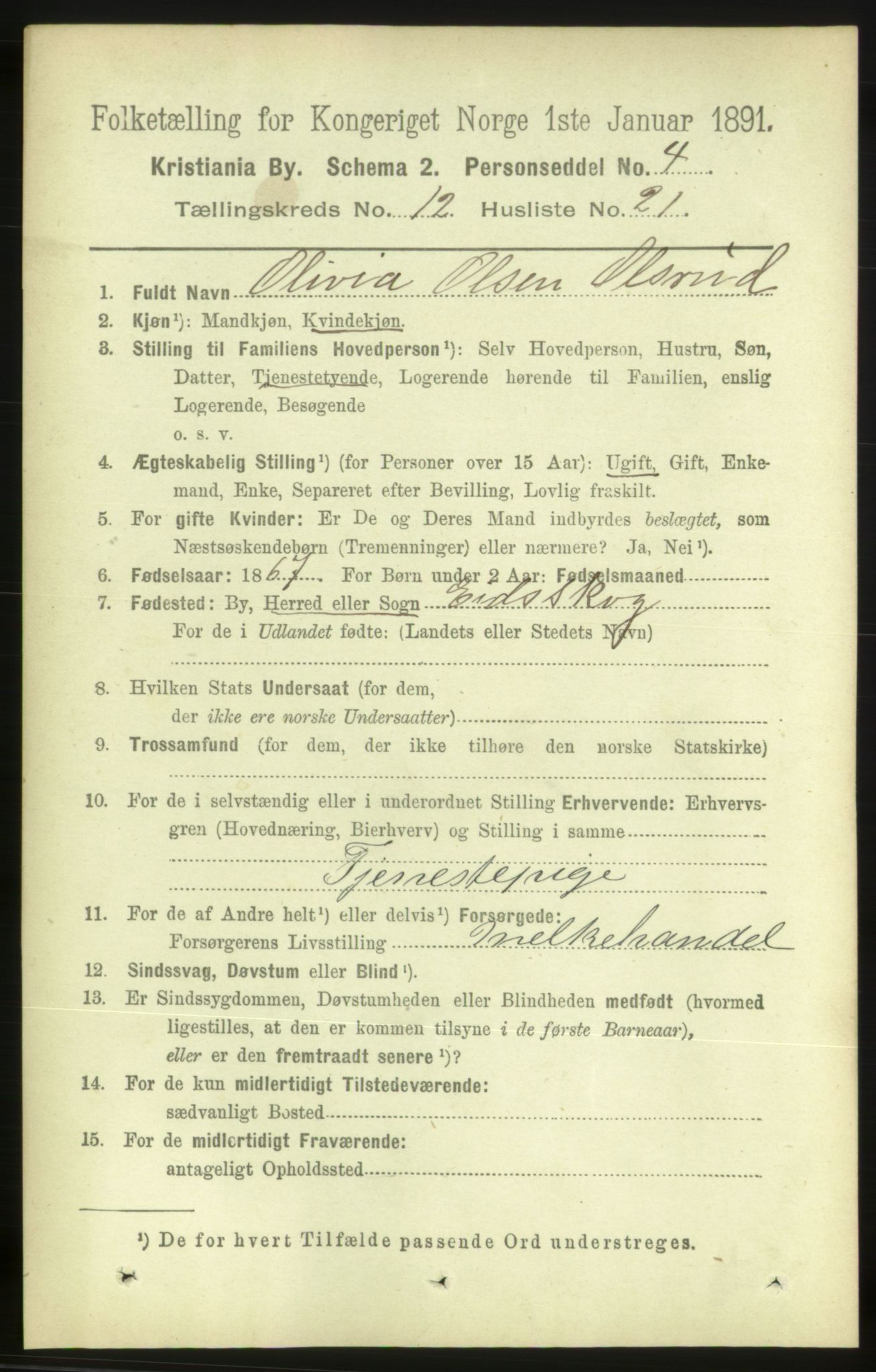 RA, 1891 census for 0301 Kristiania, 1891, p. 5802