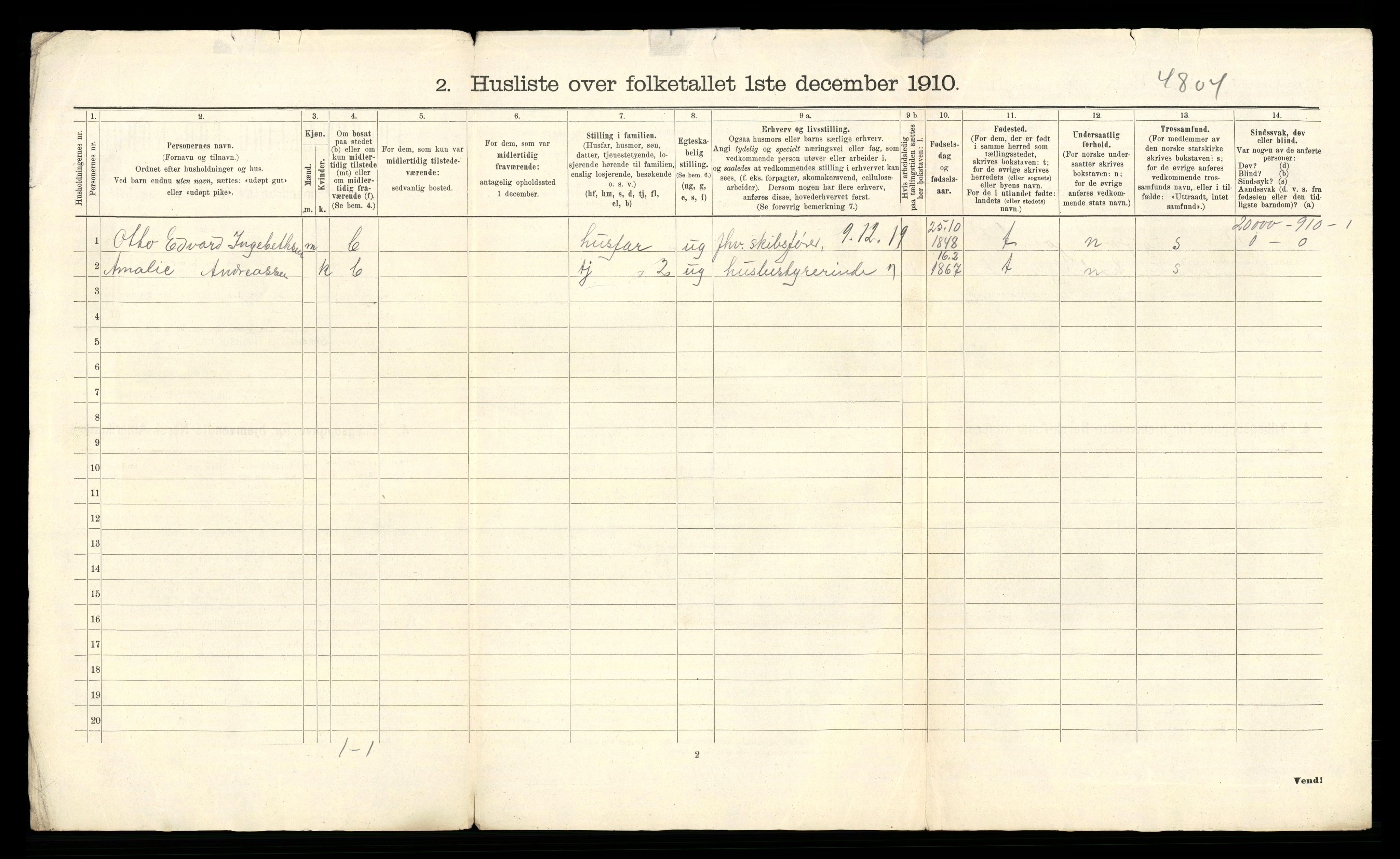 RA, 1910 census for Tjølling, 1910, p. 42