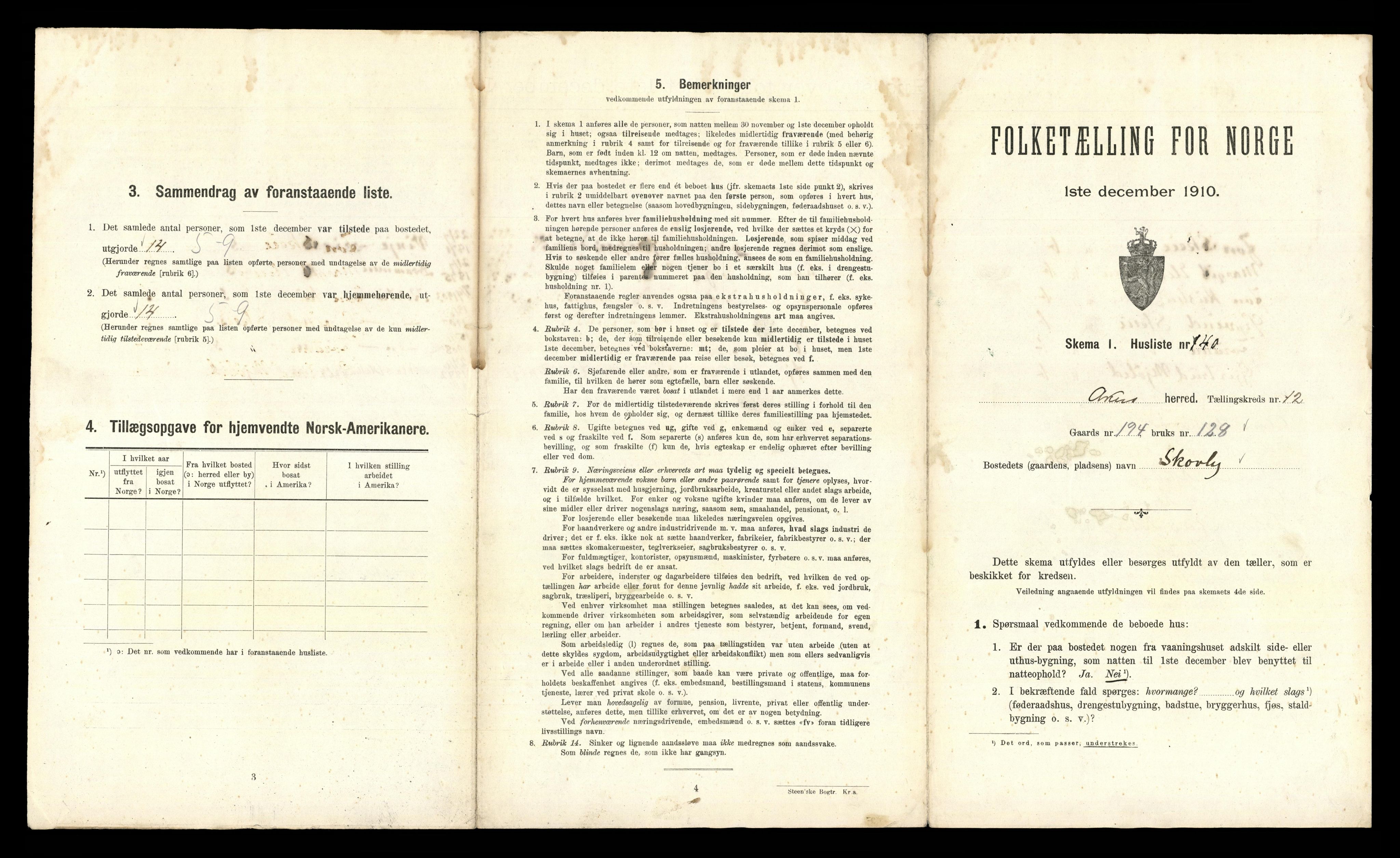 RA, 1910 census for Aker, 1910, p. 3921