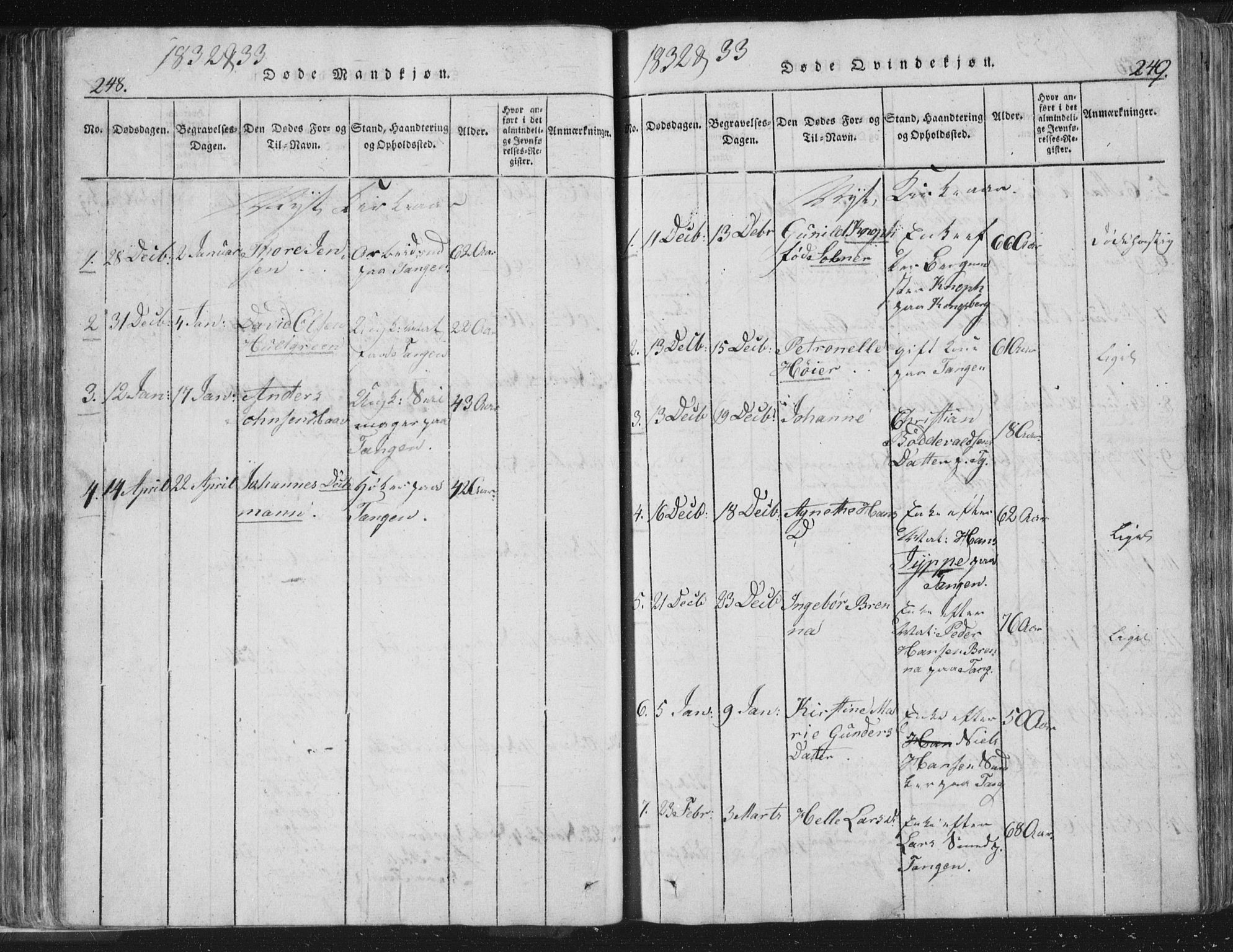 Strømsø kirkebøker, AV/SAKO-A-246/F/Fb/L0004: Parish register (official) no. II 4, 1814-1843, p. 248-249