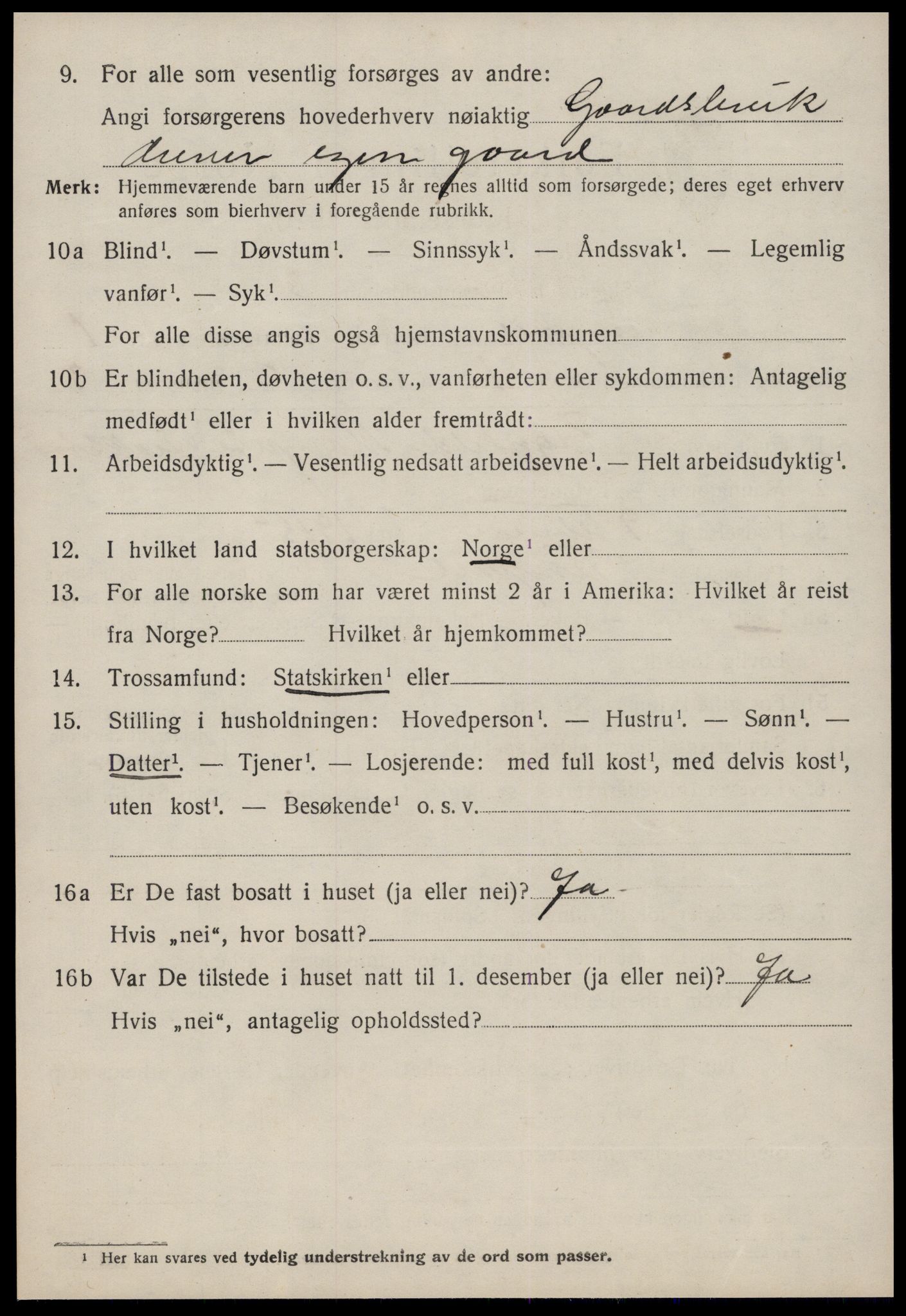 SAT, 1920 census for Tingvoll, 1920, p. 1037