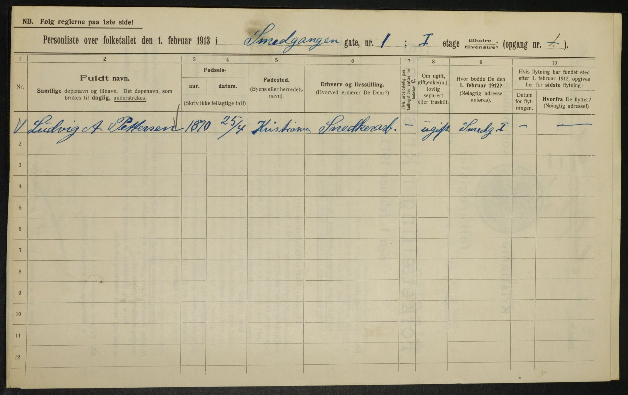 OBA, Municipal Census 1913 for Kristiania, 1913, p. 97111