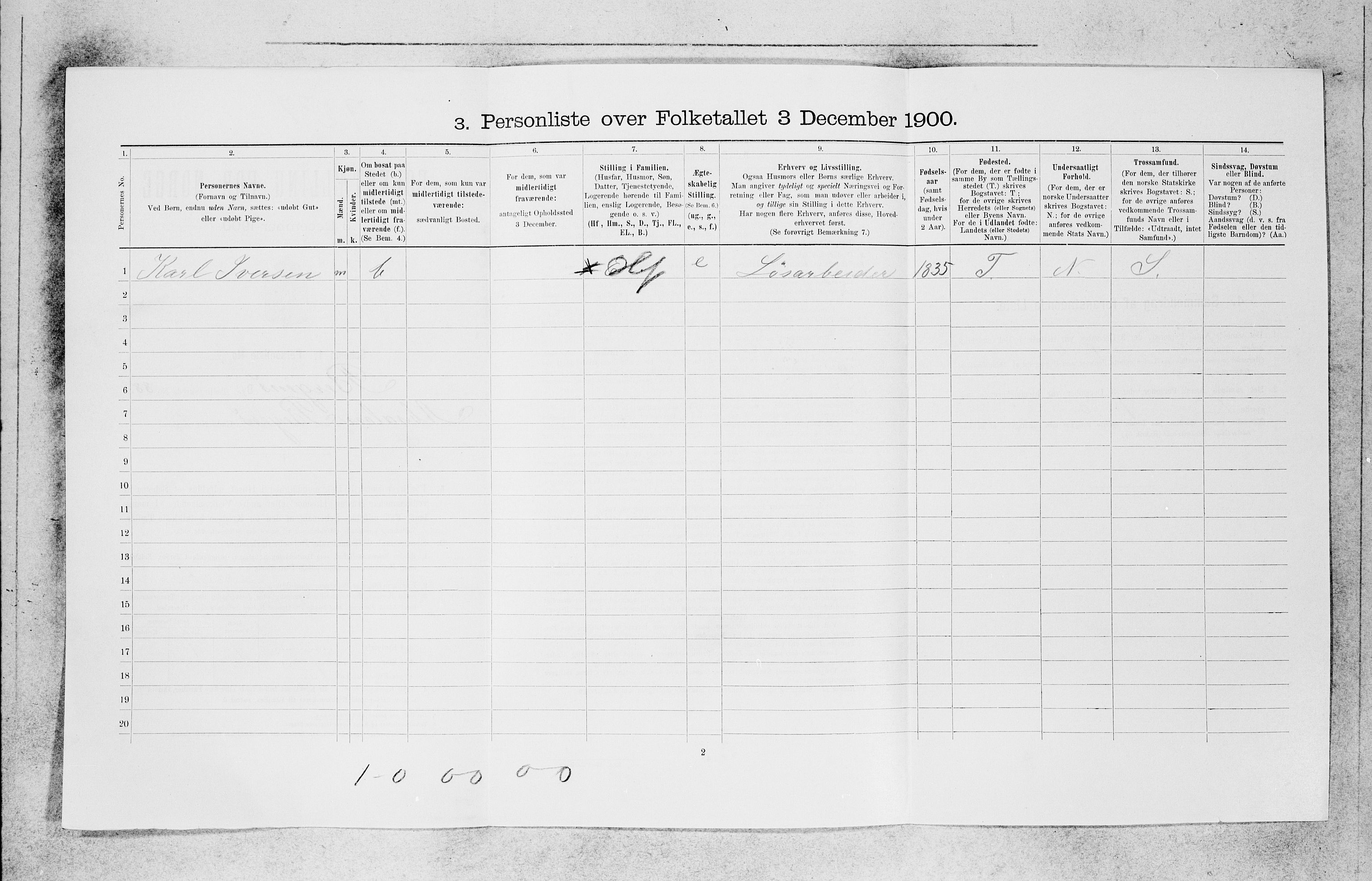 SAB, 1900 census for Bergen, 1900, p. 18967