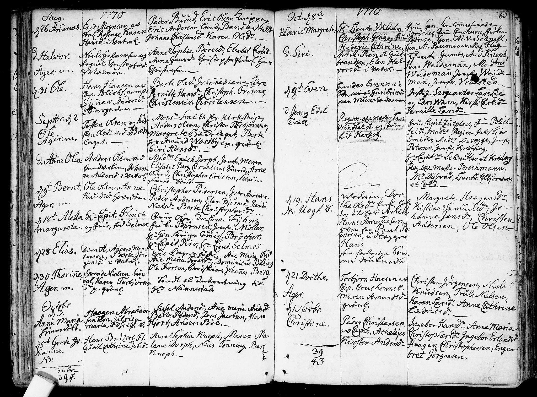 Garnisonsmenigheten Kirkebøker, SAO/A-10846/F/Fa/L0002: Parish register (official) no. 2, 1757-1776, p. 65