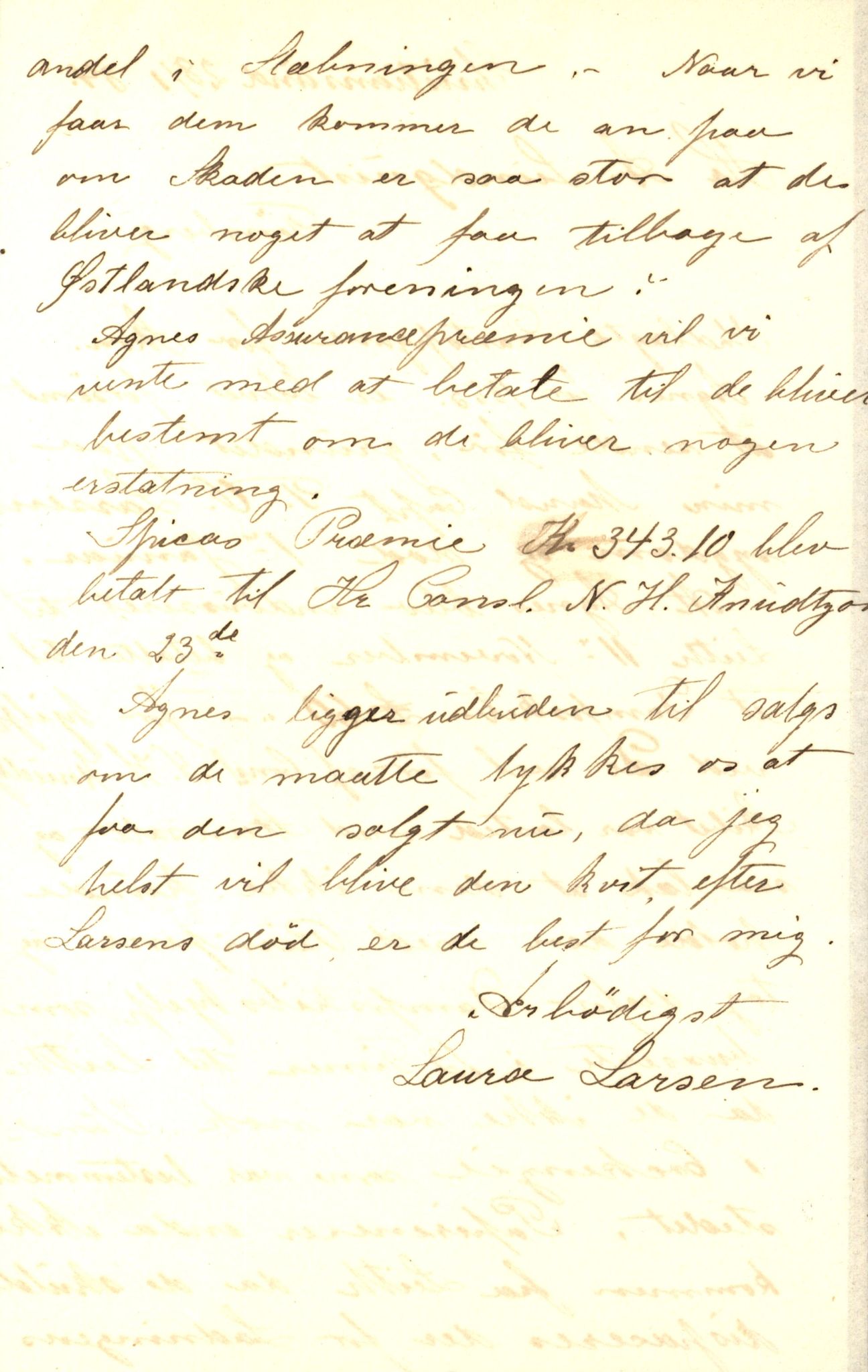 Pa 63 - Østlandske skibsassuranceforening, VEMU/A-1079/G/Ga/L0017/0009: Havaridokumenter / Agnese, Agnes, Adelphia, Kvik, Varnæs, 1884, p. 41