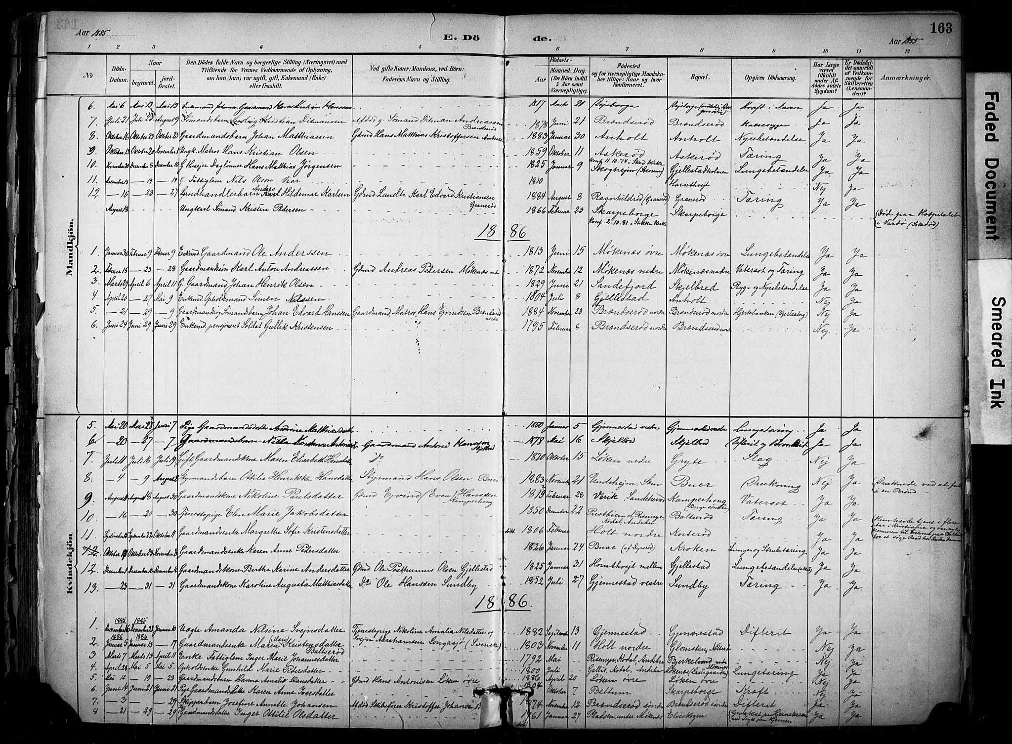 Stokke kirkebøker, AV/SAKO-A-320/F/Fb/L0001: Parish register (official) no. II 1, 1884-1910, p. 163