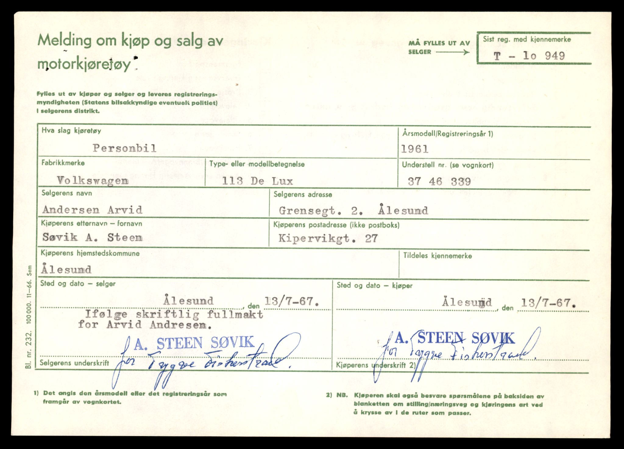 Møre og Romsdal vegkontor - Ålesund trafikkstasjon, AV/SAT-A-4099/F/Fe/L0025: Registreringskort for kjøretøy T 10931 - T 11045, 1927-1998, p. 493