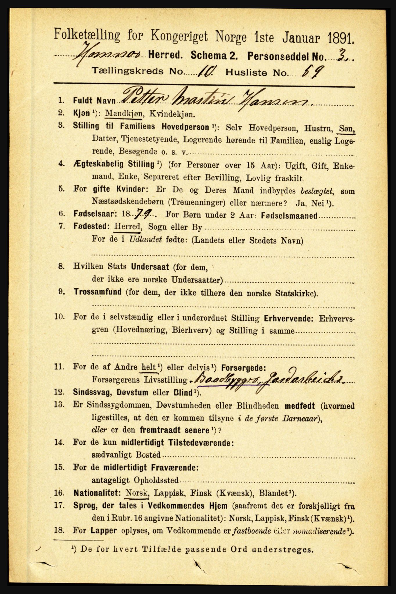 RA, 1891 census for 1832 Hemnes, 1891, p. 5238