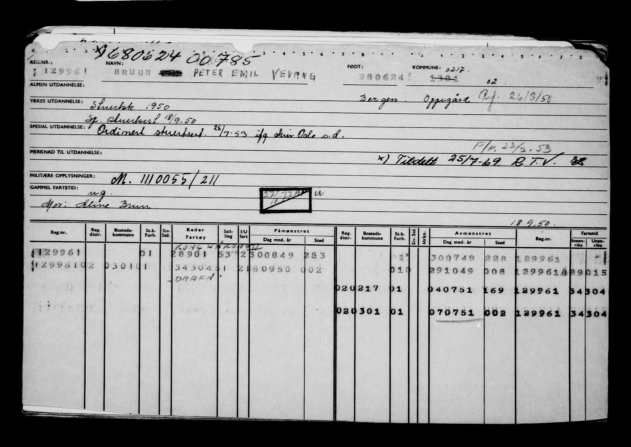 Direktoratet for sjømenn, AV/RA-S-3545/G/Gb/L0233: Hovedkort, 1924, p. 240