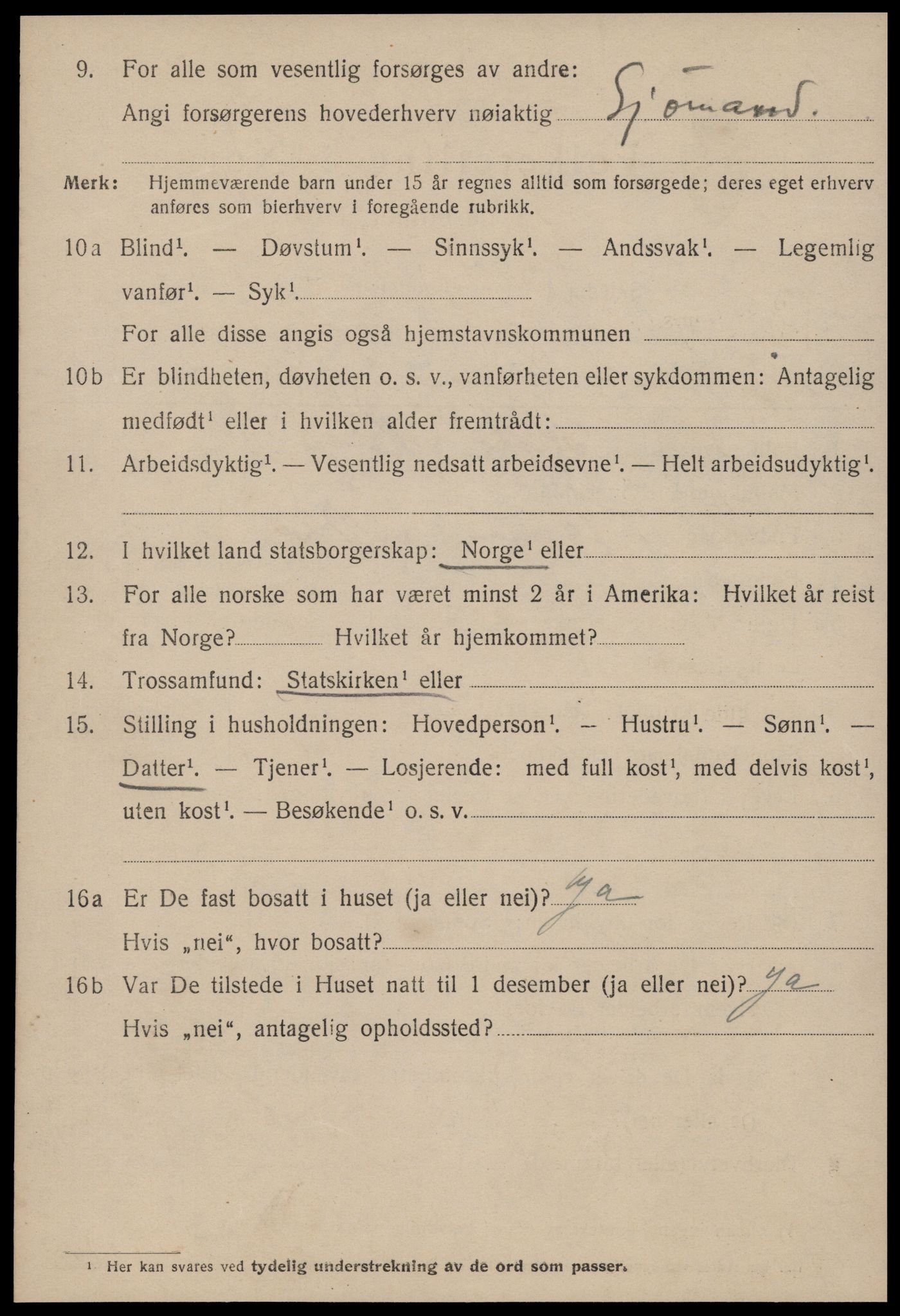 SAT, 1920 census for Kristiansund, 1920, p. 22082