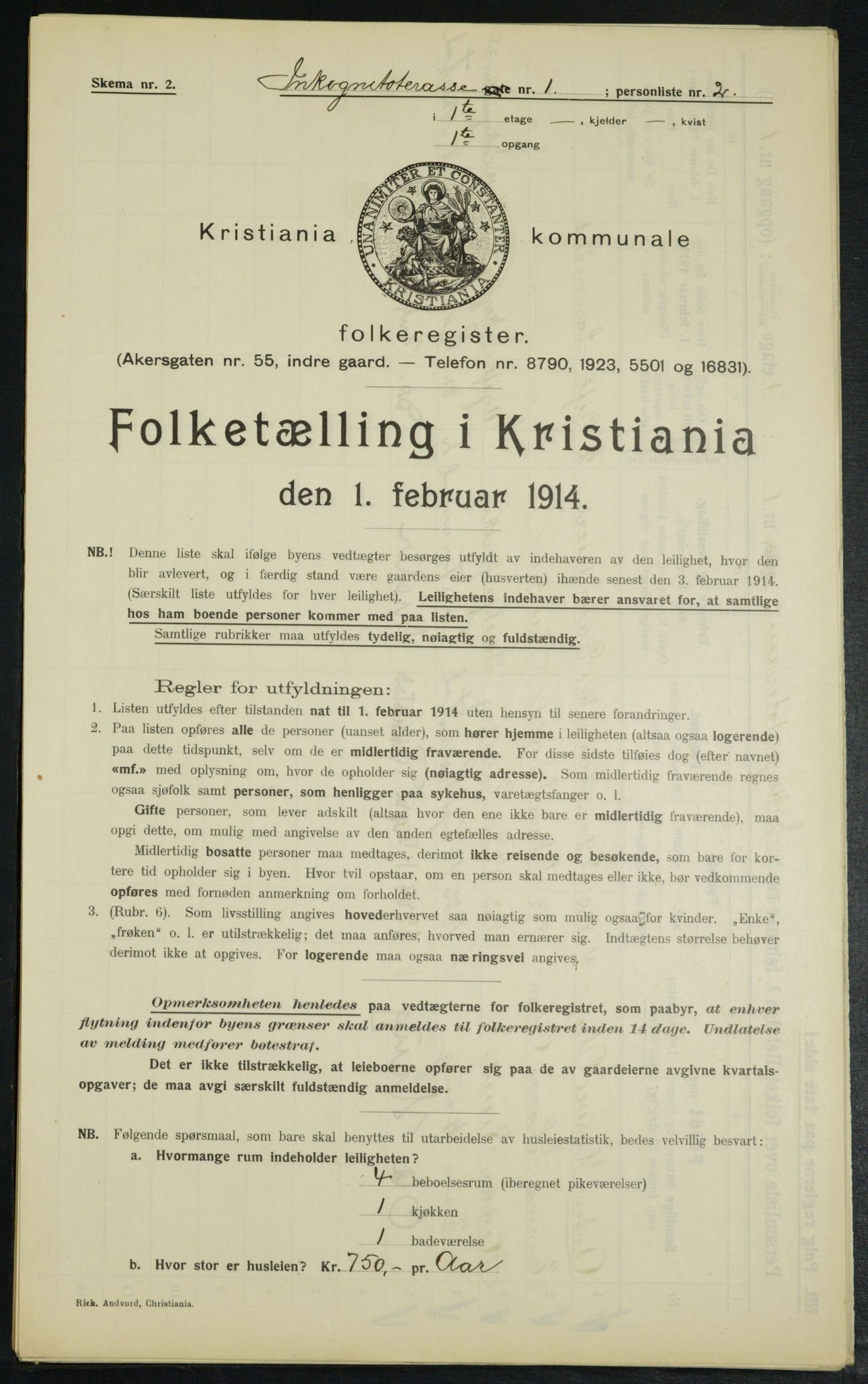 OBA, Municipal Census 1914 for Kristiania, 1914, p. 44352