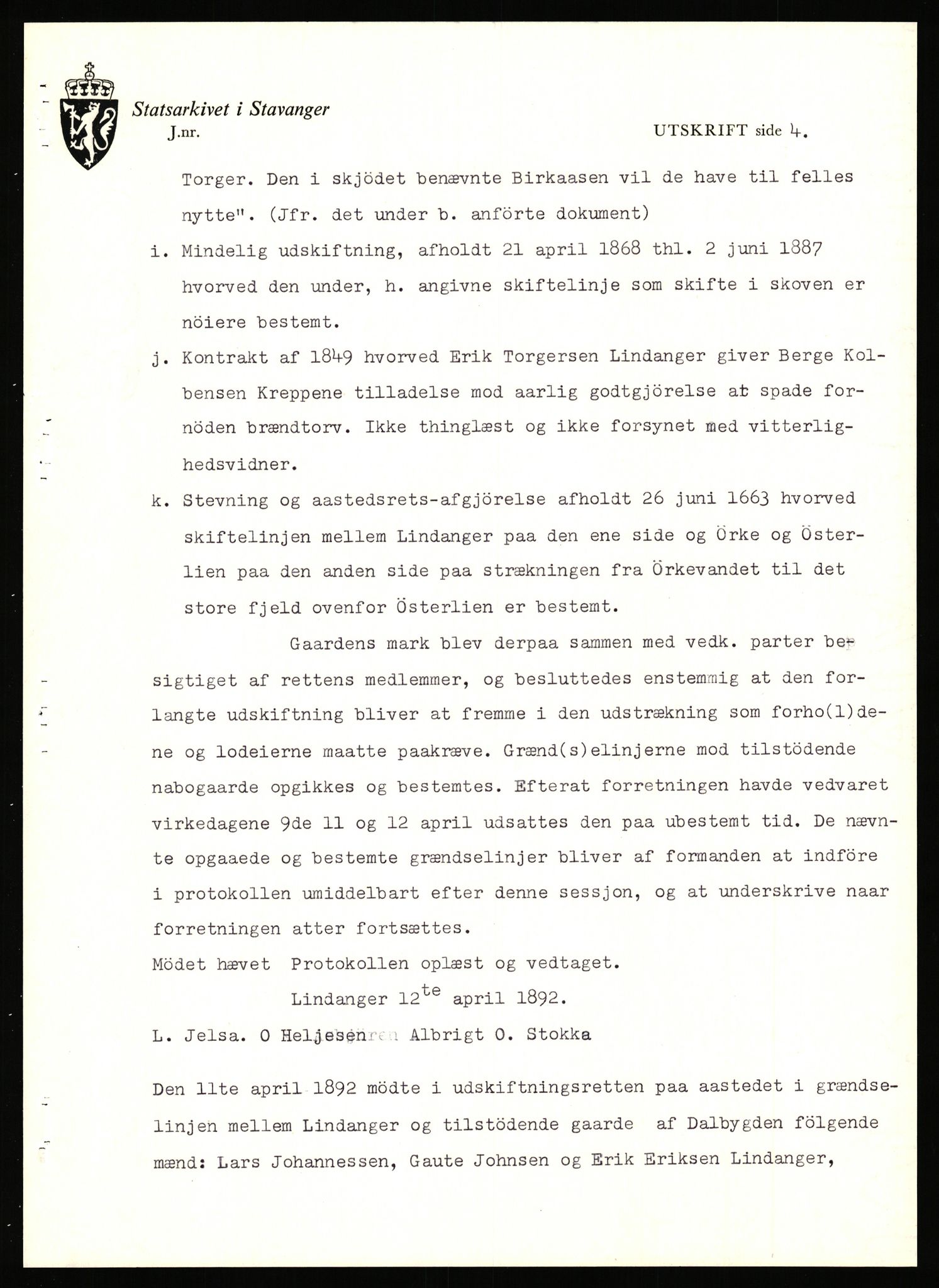 Statsarkivet i Stavanger, AV/SAST-A-101971/03/Y/Yj/L0048: Avskrifter sortert etter gårdsnavn: Kluge - Kristianslyst, 1750-1930, p. 485