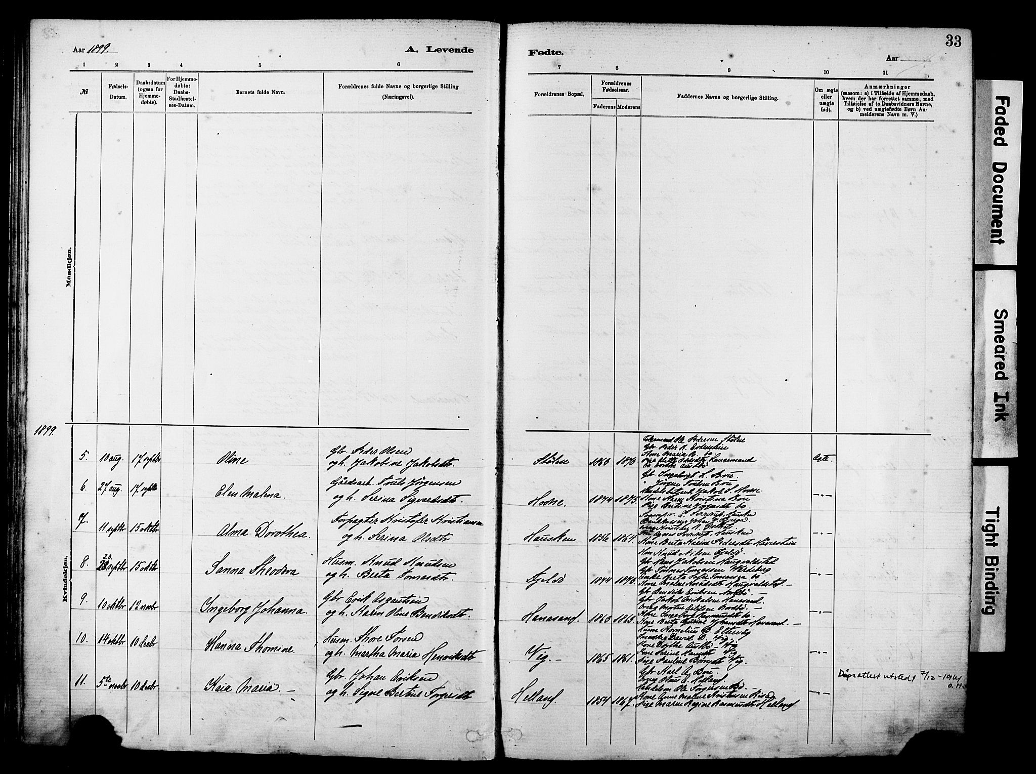 Rennesøy sokneprestkontor, SAST/A -101827/H/Ha/Haa/L0012: Parish register (official) no. A 13, 1885-1917, p. 33