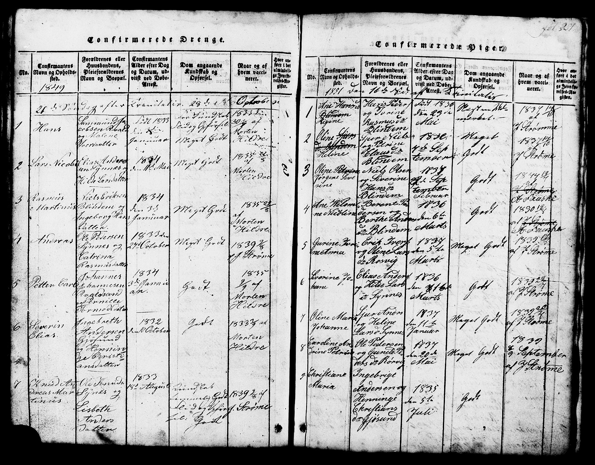 Ministerialprotokoller, klokkerbøker og fødselsregistre - Møre og Romsdal, SAT/A-1454/537/L0520: Parish register (copy) no. 537C01, 1819-1868, p. 251